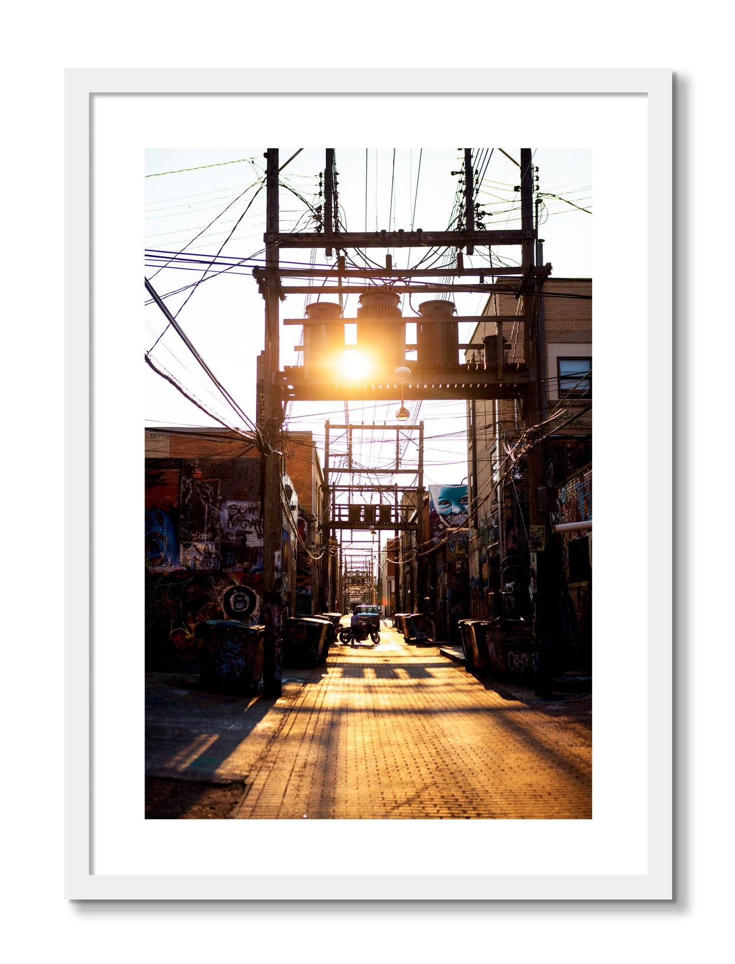 Framed photograph of Power by Dylan Ozanich, White frame, Borders