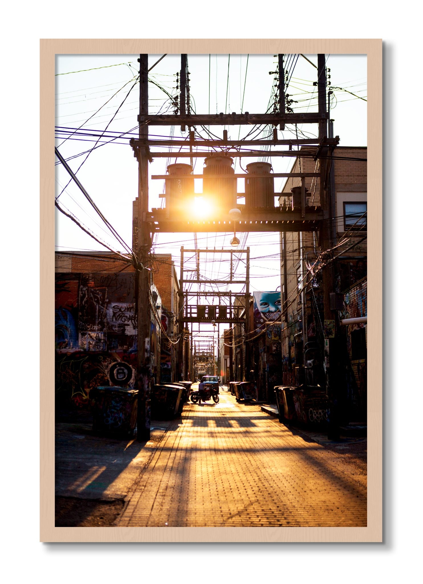 Framed photograph of Power by Dylan Ozanich, Maple frame, Full Bleed