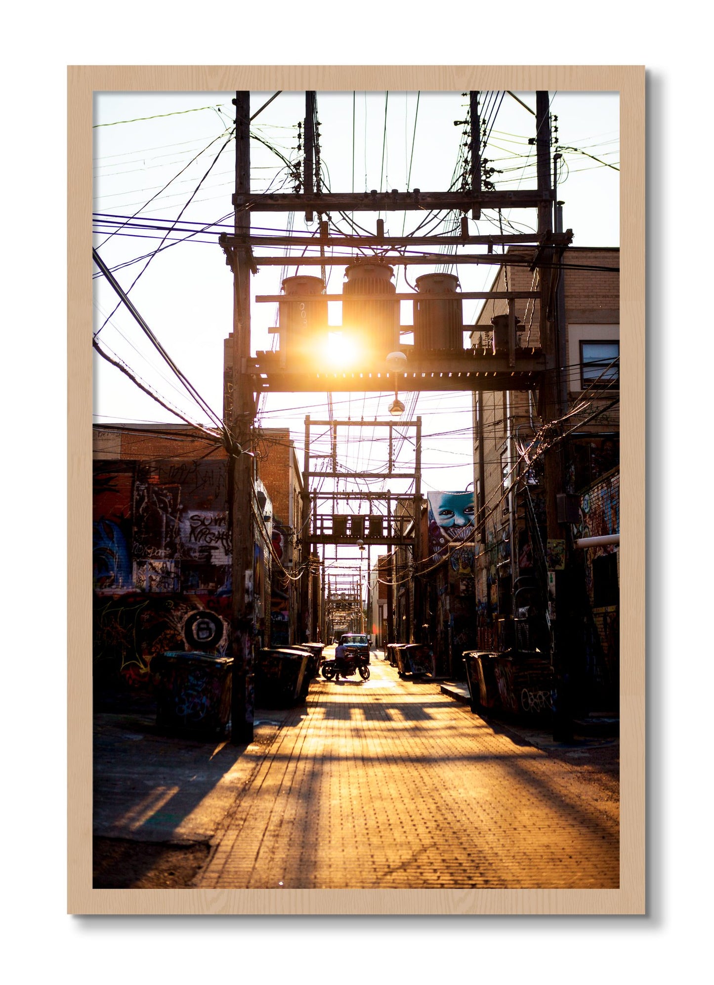 Framed photograph of Power by Dylan Ozanich, Oak frame, Full Bleed
