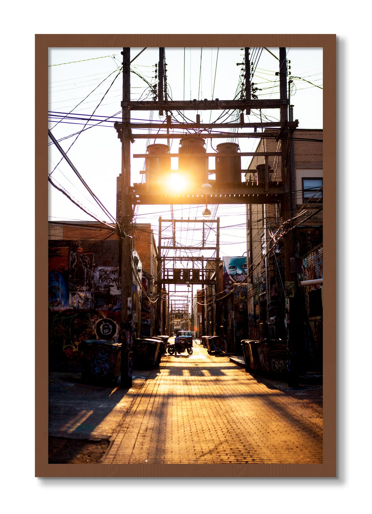 Framed photograph of Power by Dylan Ozanich, Walnut frame, Full Bleed