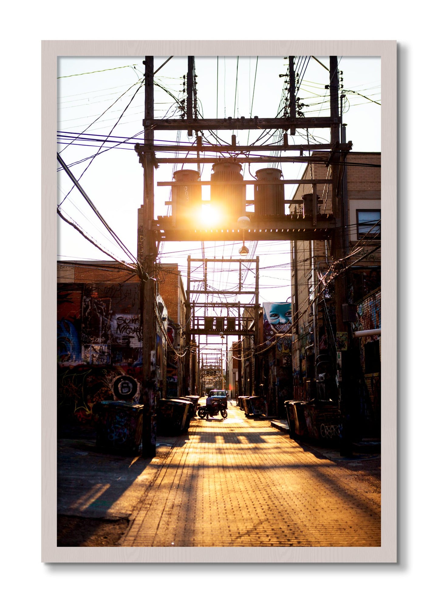 Framed photograph of Power by Dylan Ozanich, White Maple frame, Full Bleed
