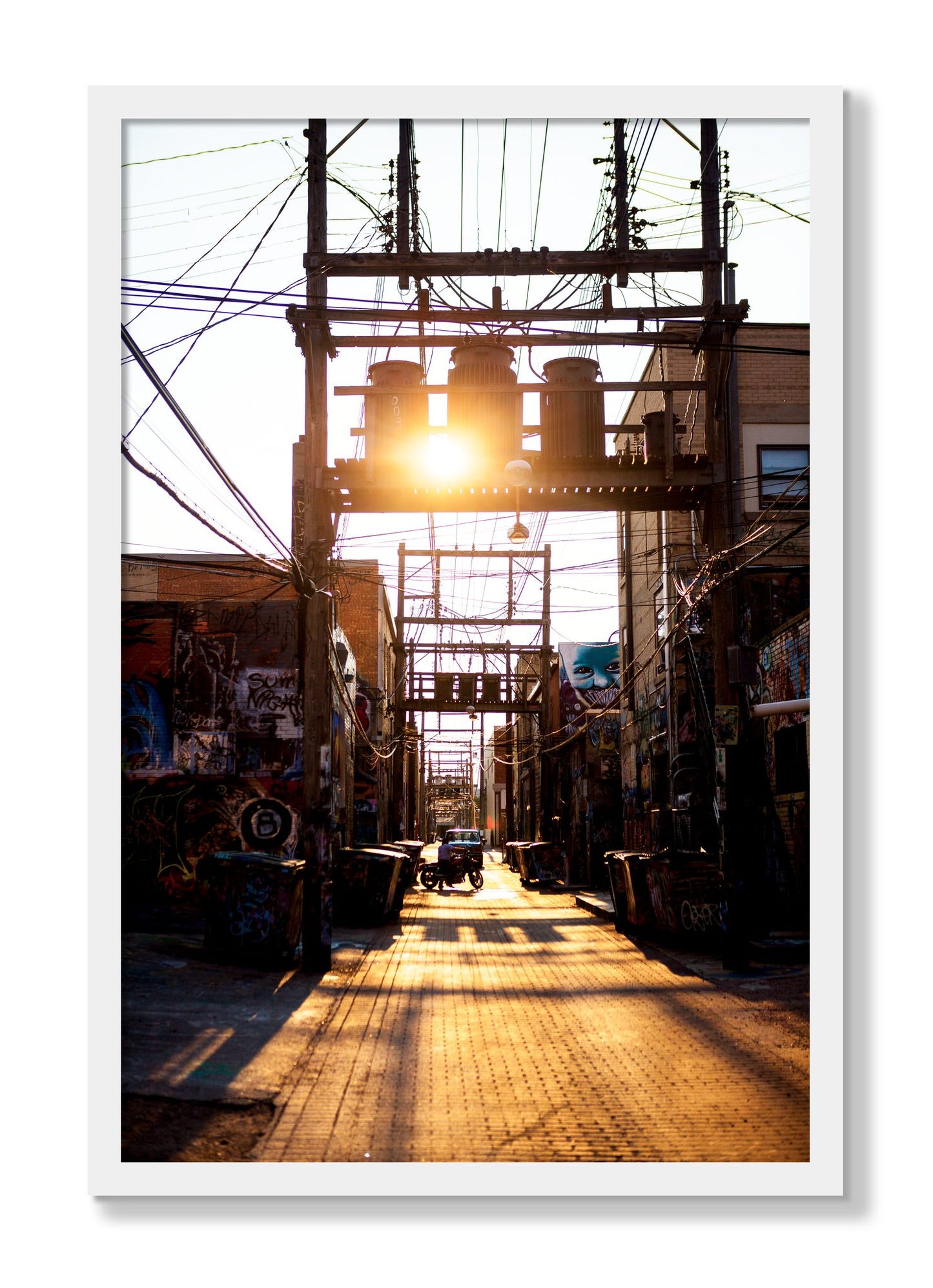 Framed photograph of Power by Dylan Ozanich, White frame, Full Bleed