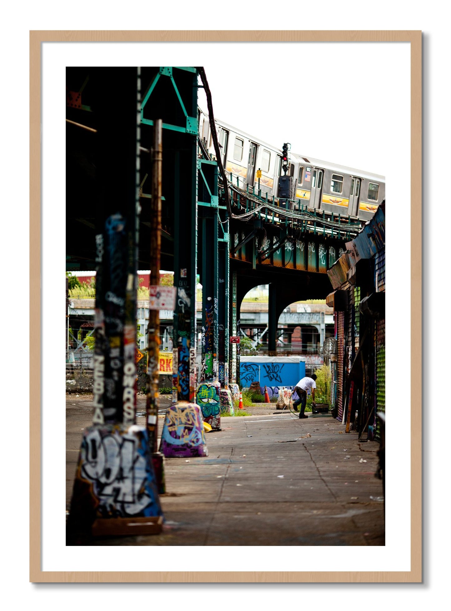 Framed photograph of Queens by Dylan Ozanich, Oak frame, Borders