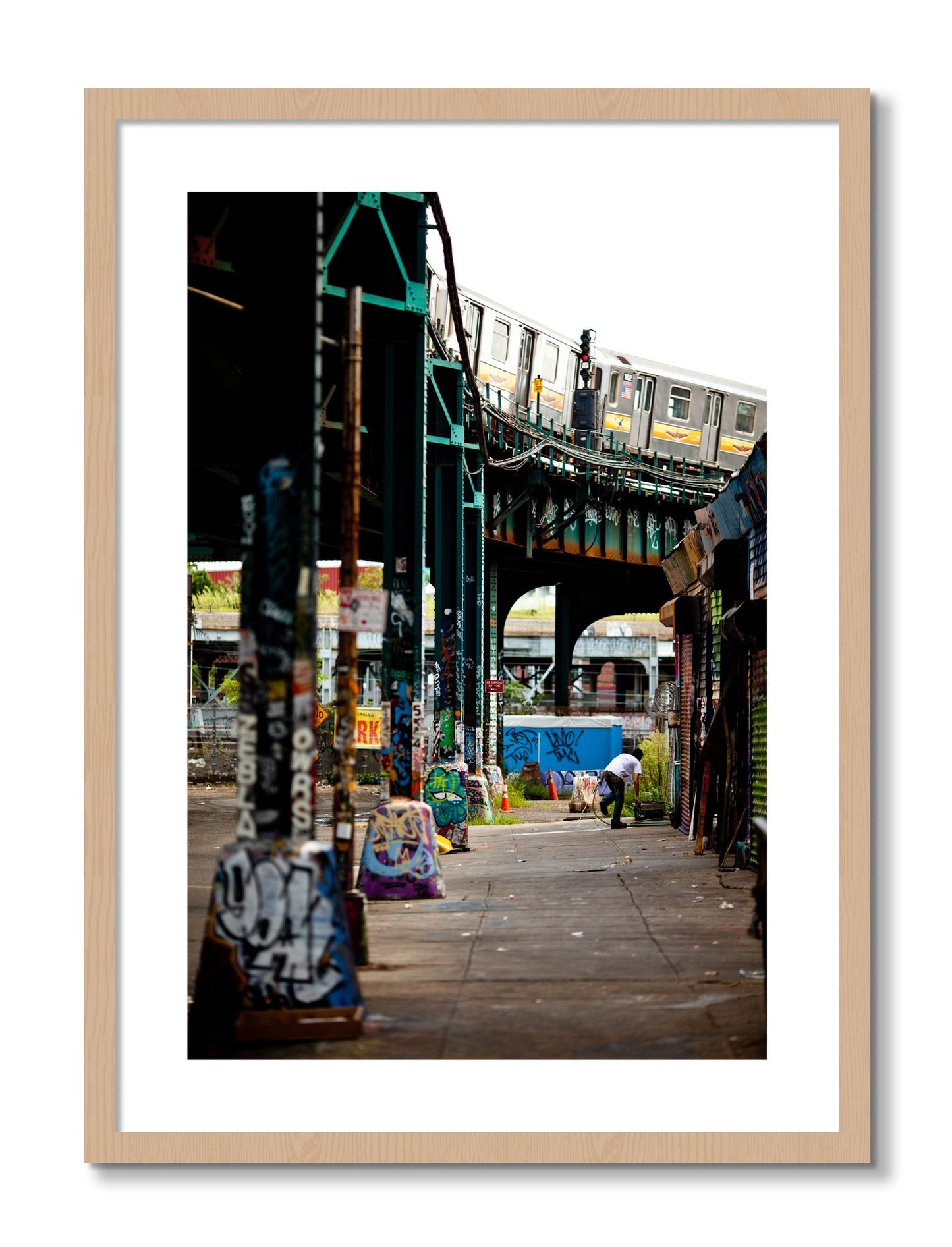 Framed photograph of Queens by Dylan Ozanich, Oak frame, Borders