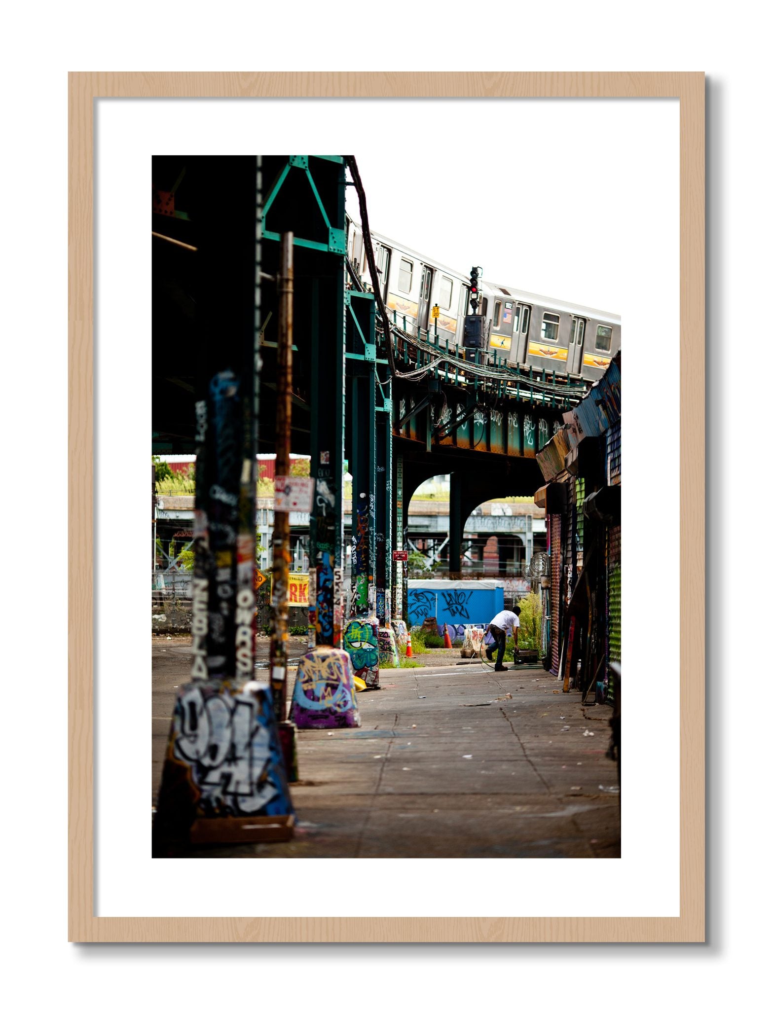 Framed photograph of Queens by Dylan Ozanich, Oak frame, Borders