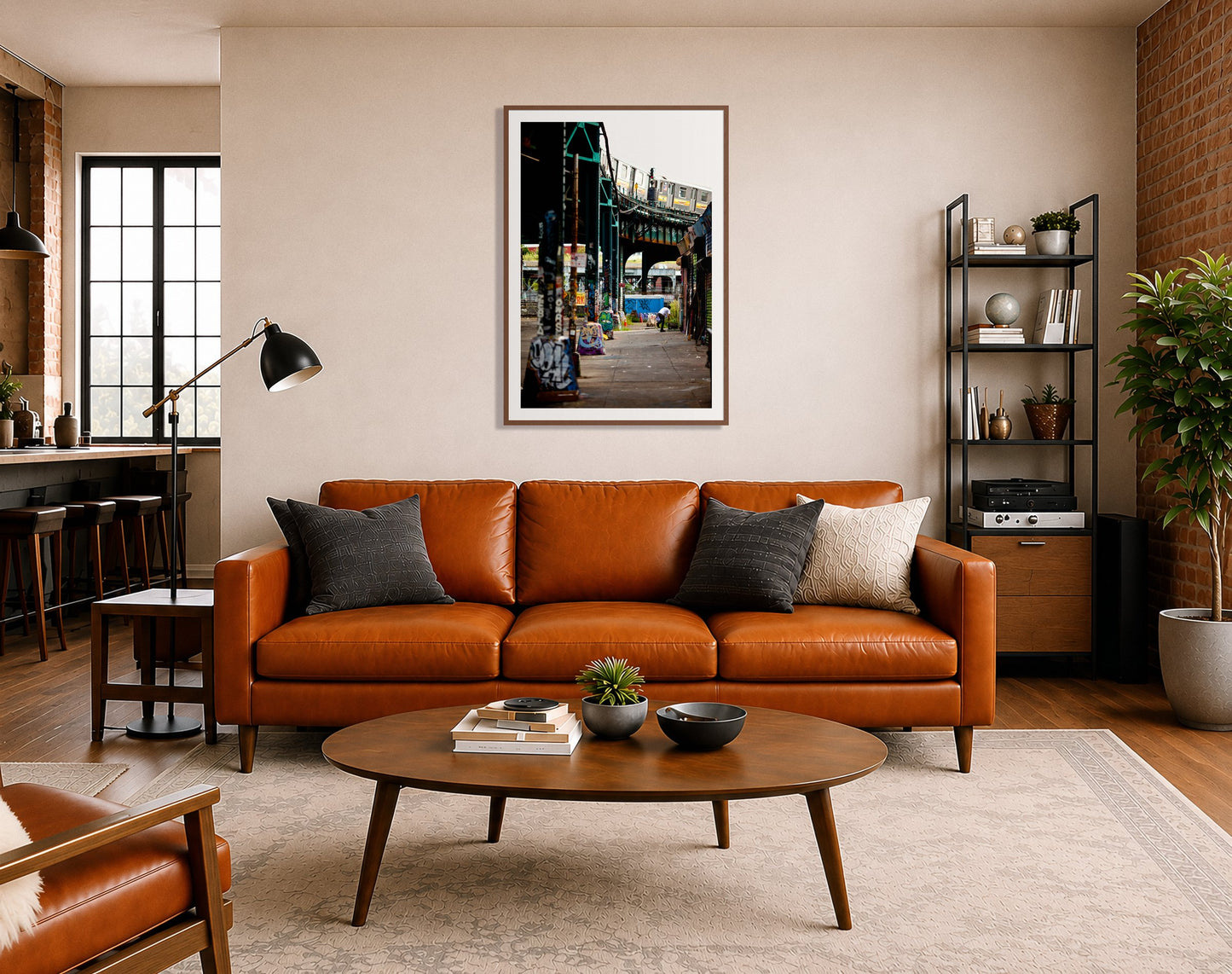 Framed photograph of Queens by Dylan Ozanich displayed on a wall