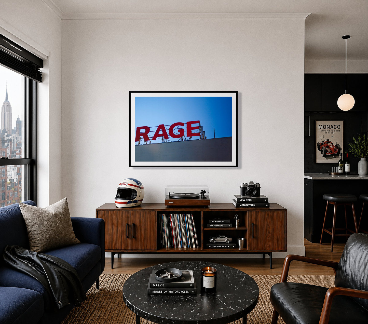 Framed photograph of Rage by Dylan Ozanich displayed on a wall