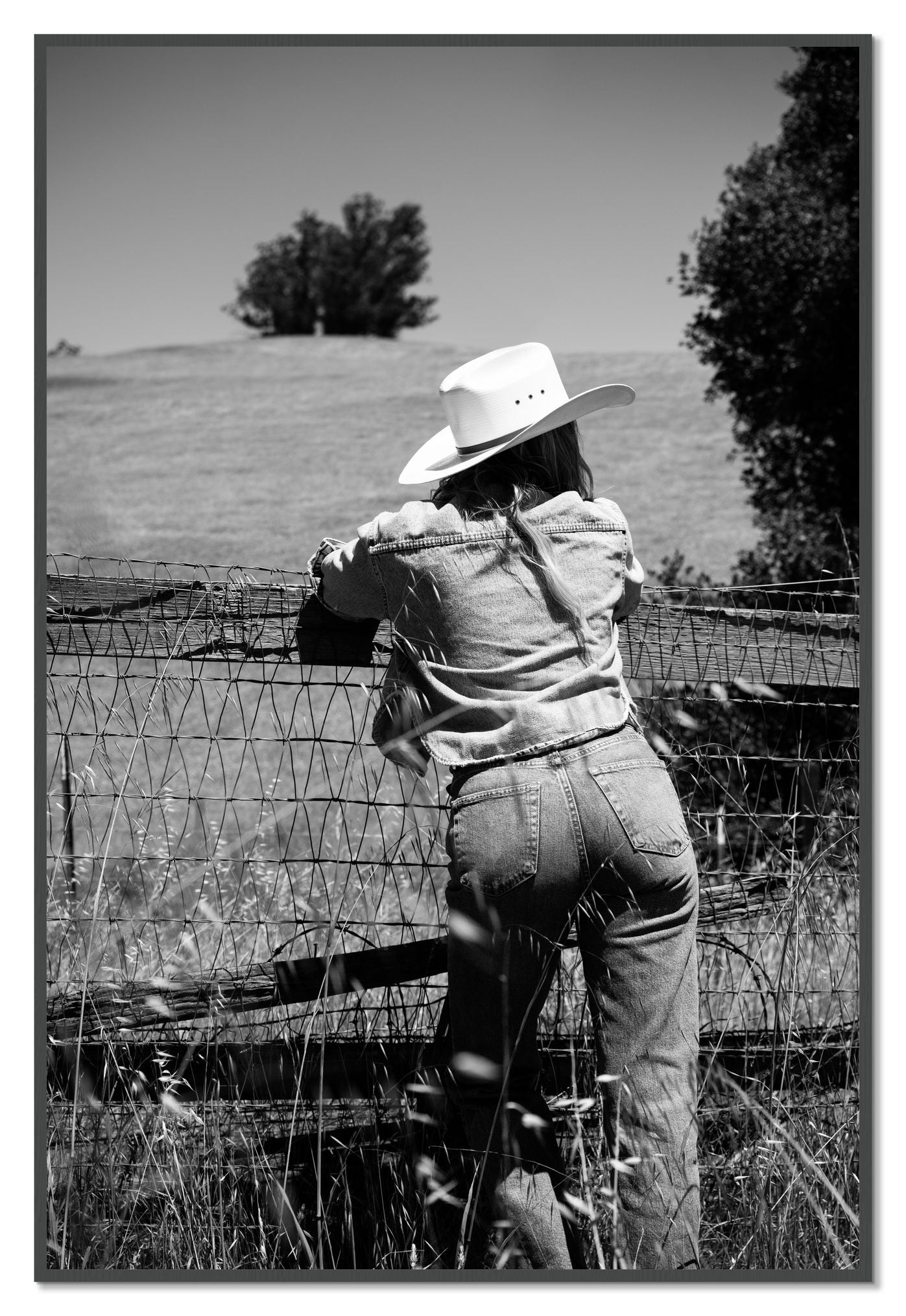 Ranch Days by Dylan Ozanich, 48×72 Full Bleed Print in a Grey frame