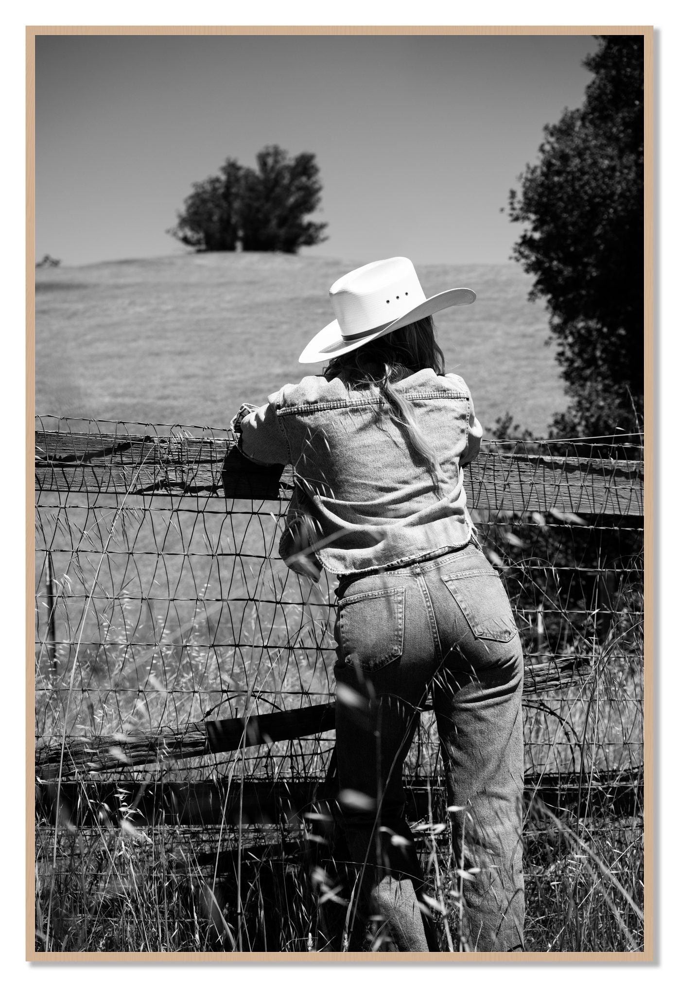 Ranch Days by Dylan Ozanich, 48×72 Full Bleed Print in an Oak frame
