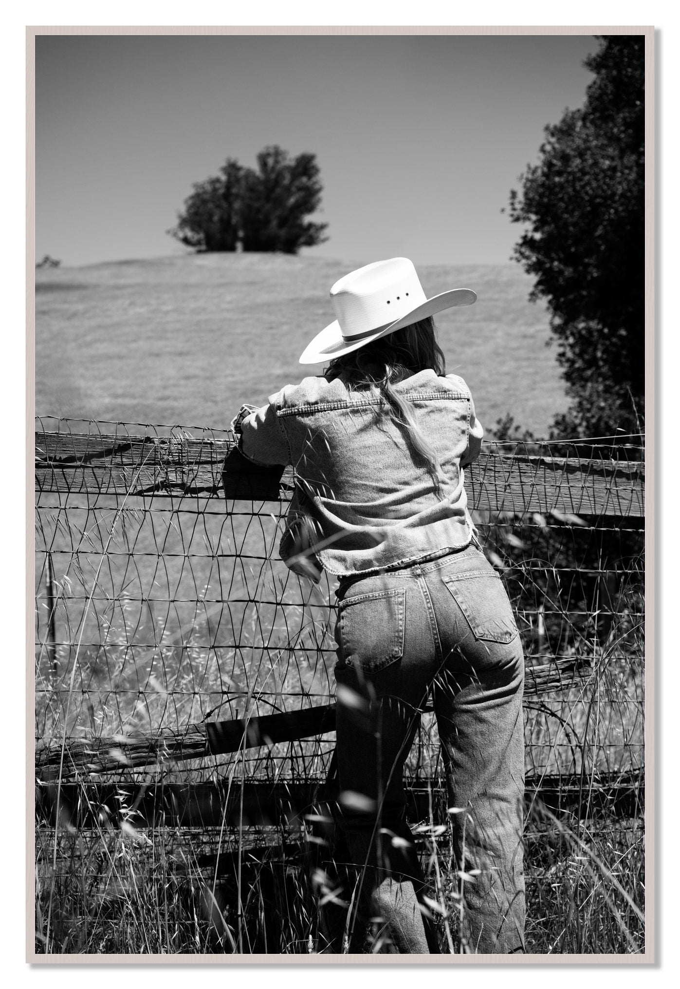 Ranch Days by Dylan Ozanich, 48×72 Full Bleed Print in a White Maple frame