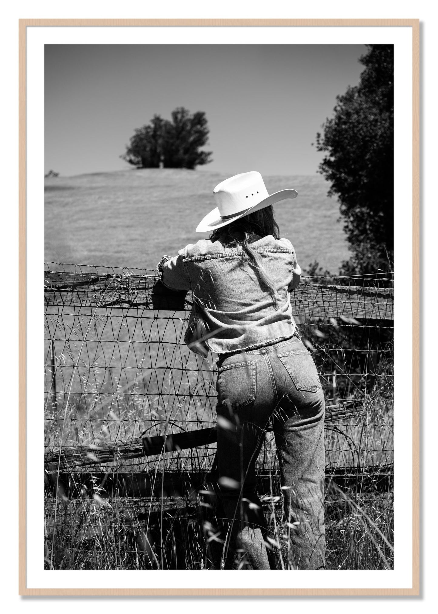 Framed photograph of Ranch Days by Dylan Ozanich, Maple frame, Borders