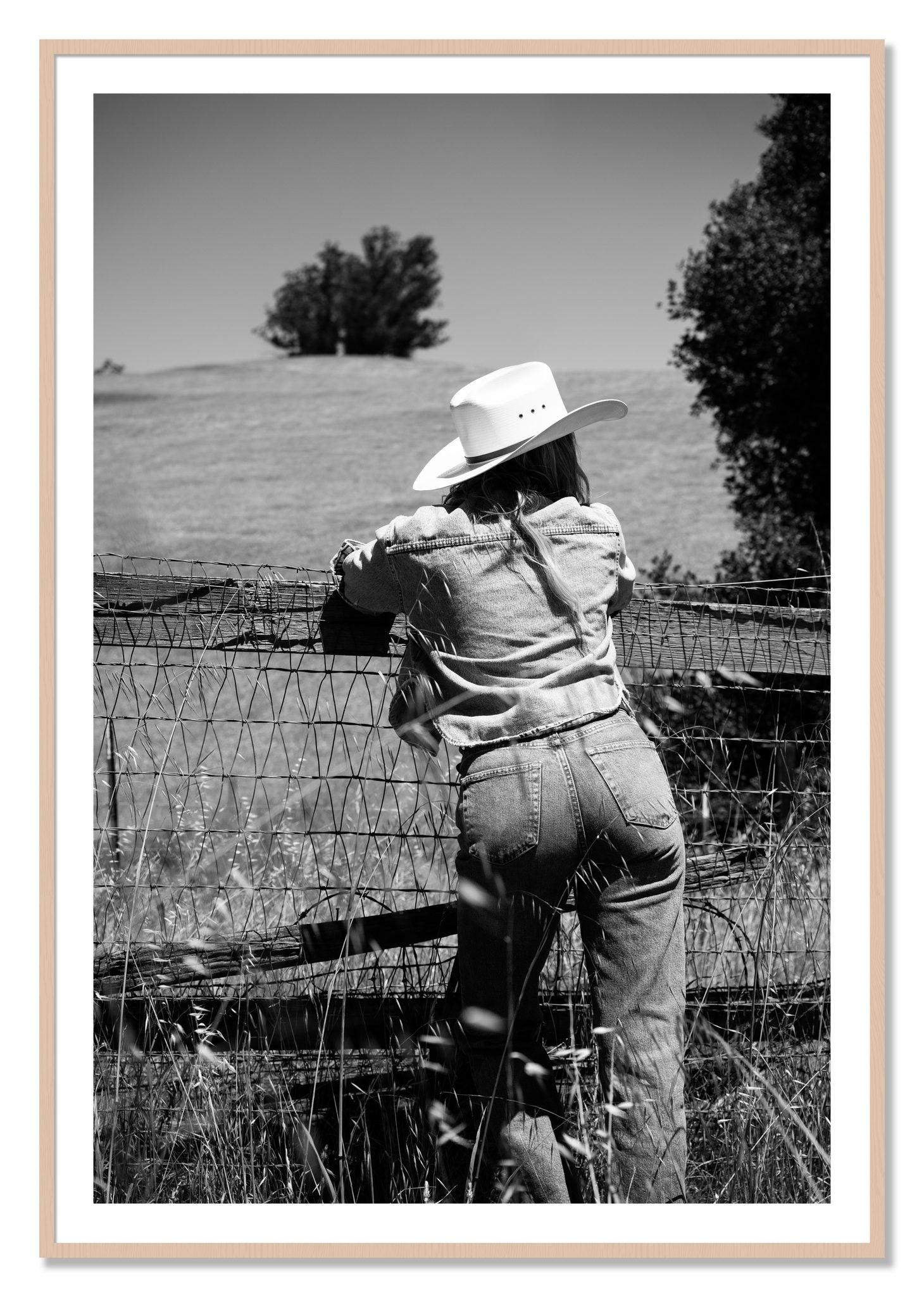 Framed photograph of Ranch Days by Dylan Ozanich, Maple frame, Borders