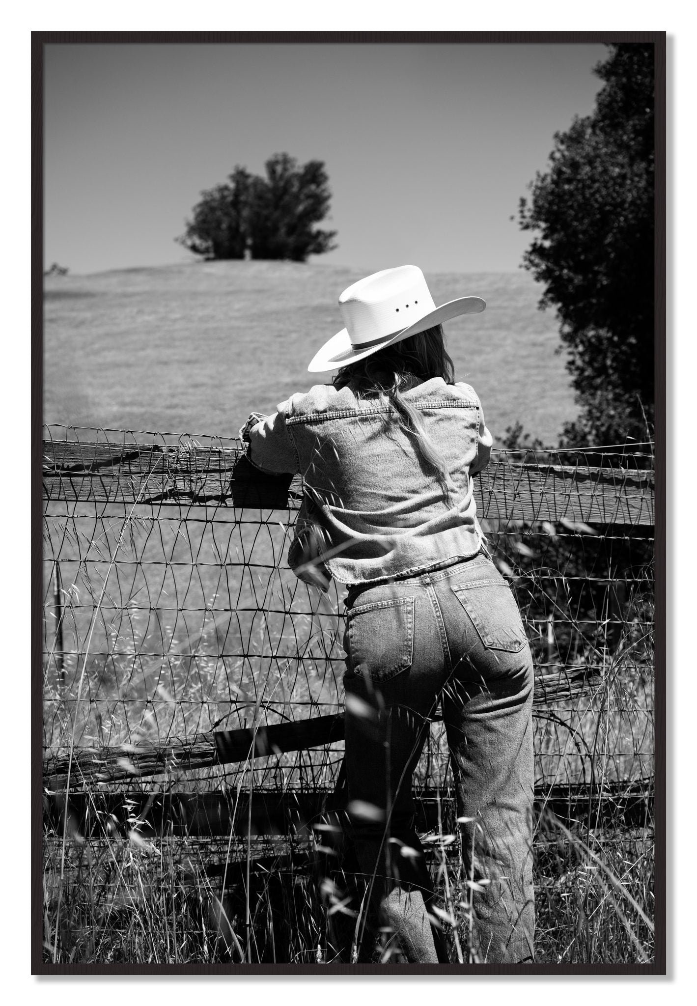 Framed photograph of Ranch Days by Dylan Ozanich, Black Walnut frame, Full Bleed