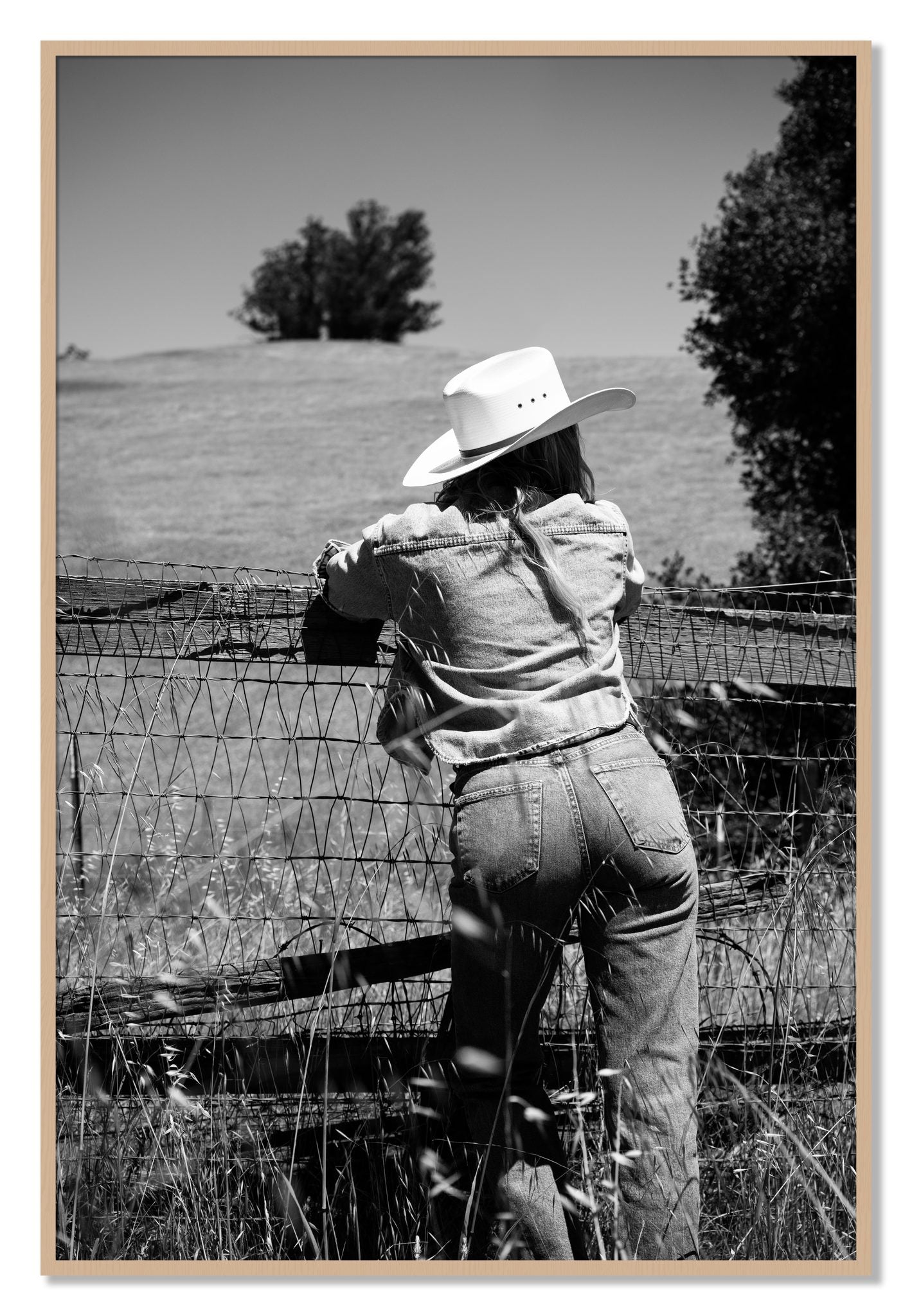 Framed photograph of Ranch Days by Dylan Ozanich, Oak frame, Full Bleed