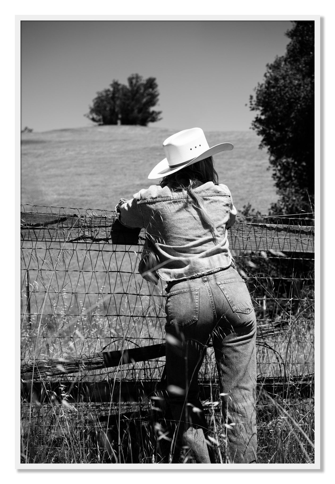 Framed photograph of Ranch Days by Dylan Ozanich, White frame, Full Bleed