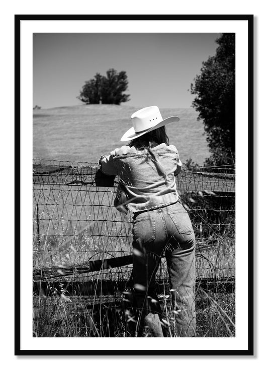 Framed photograph of Ranch Days by Dylan Ozanich, Black frame, Borders