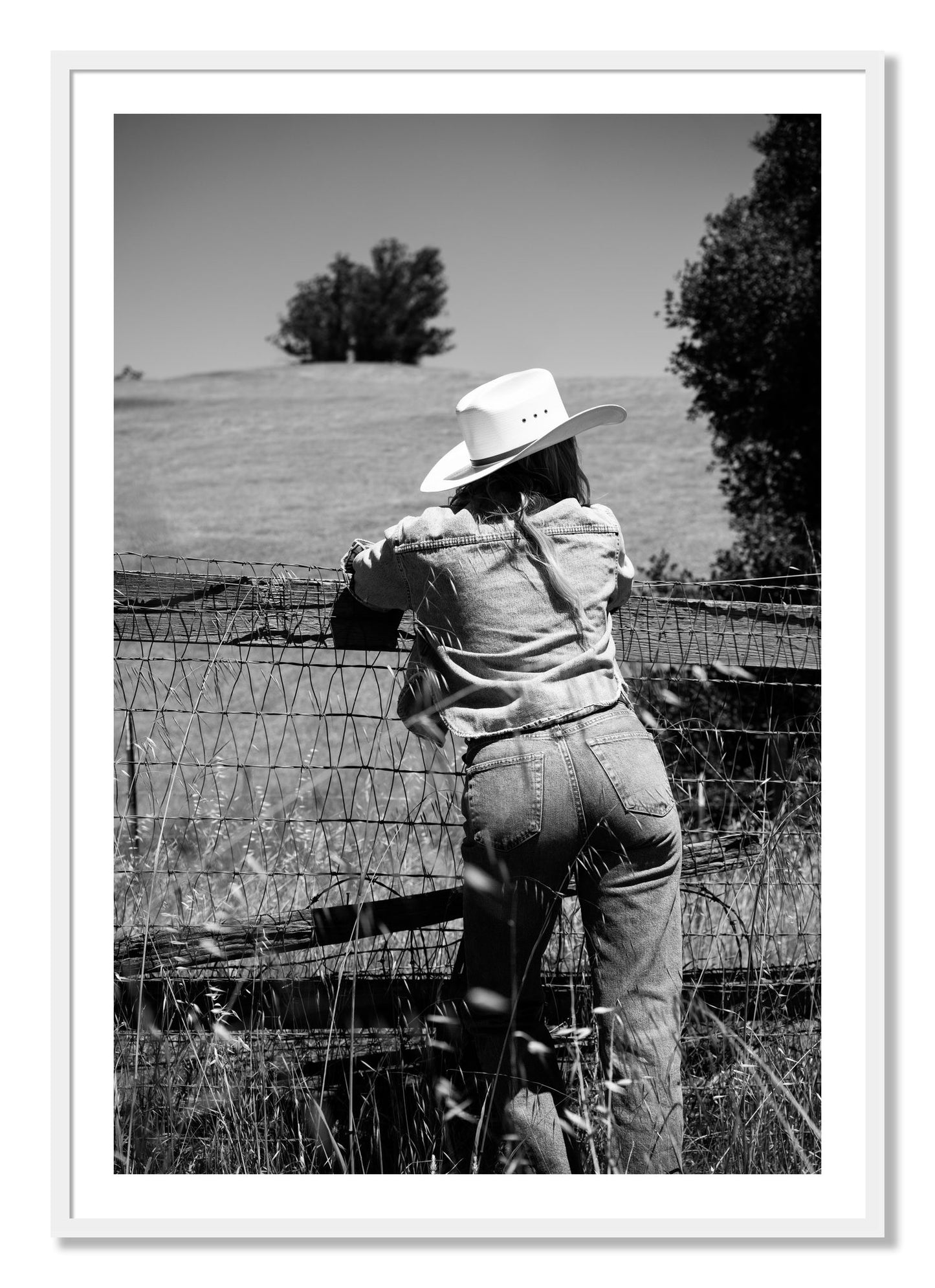 Framed photograph of Ranch Days by Dylan Ozanich, White frame, Borders