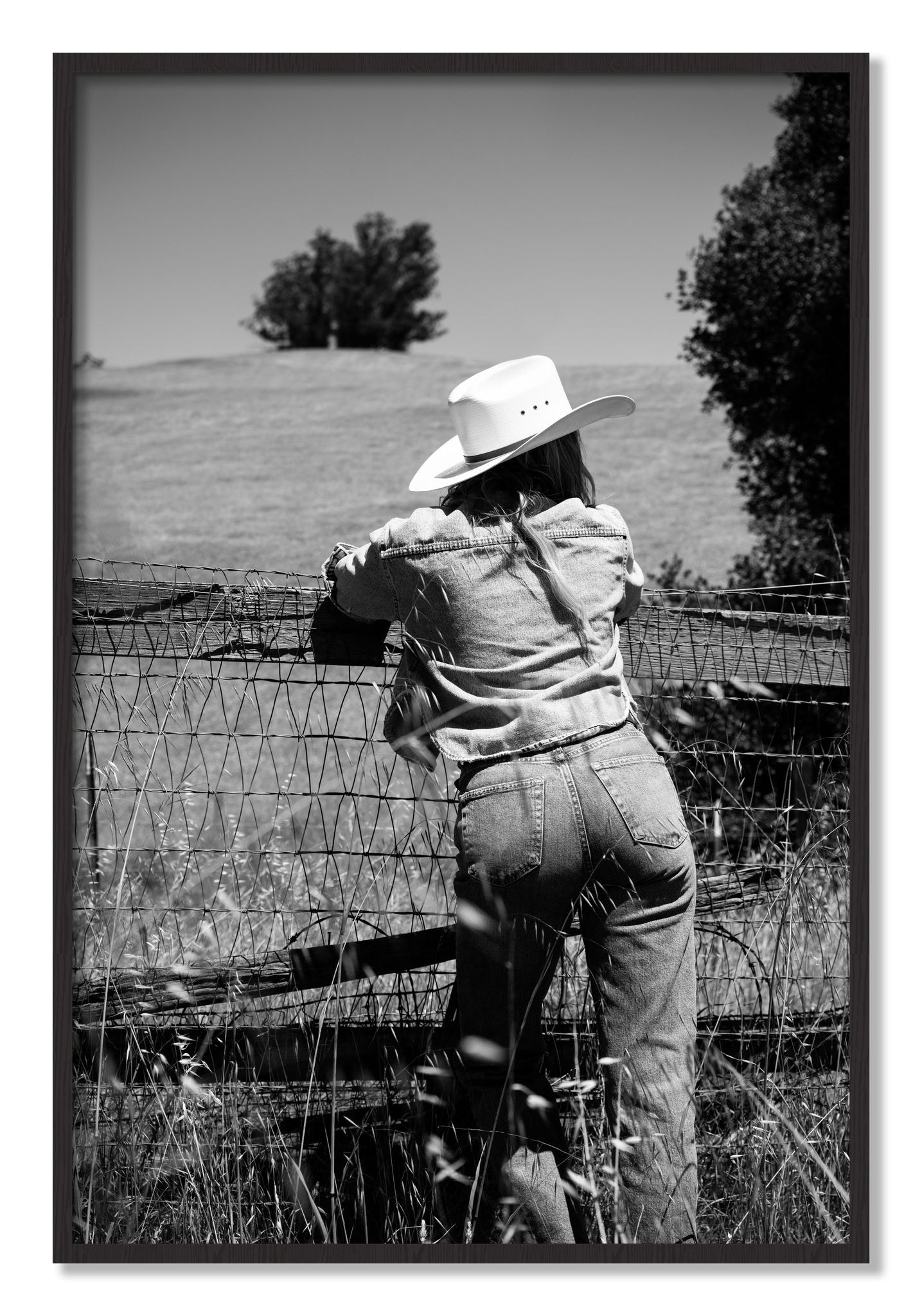 Framed photograph of Ranch Days by Dylan Ozanich, Black Walnut frame, Full Bleed