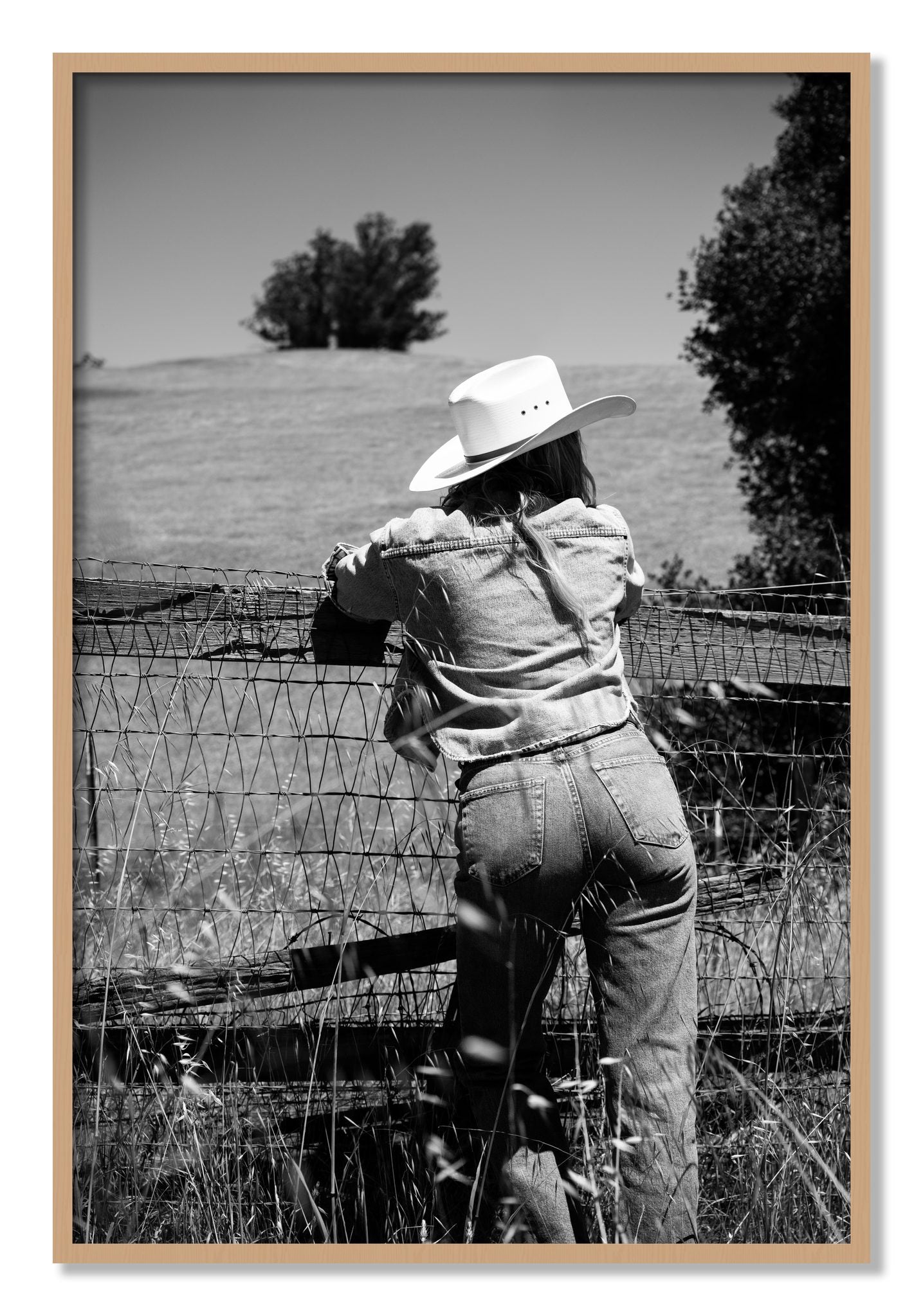 Framed photograph of Ranch Days by Dylan Ozanich, Oak frame, Full Bleed