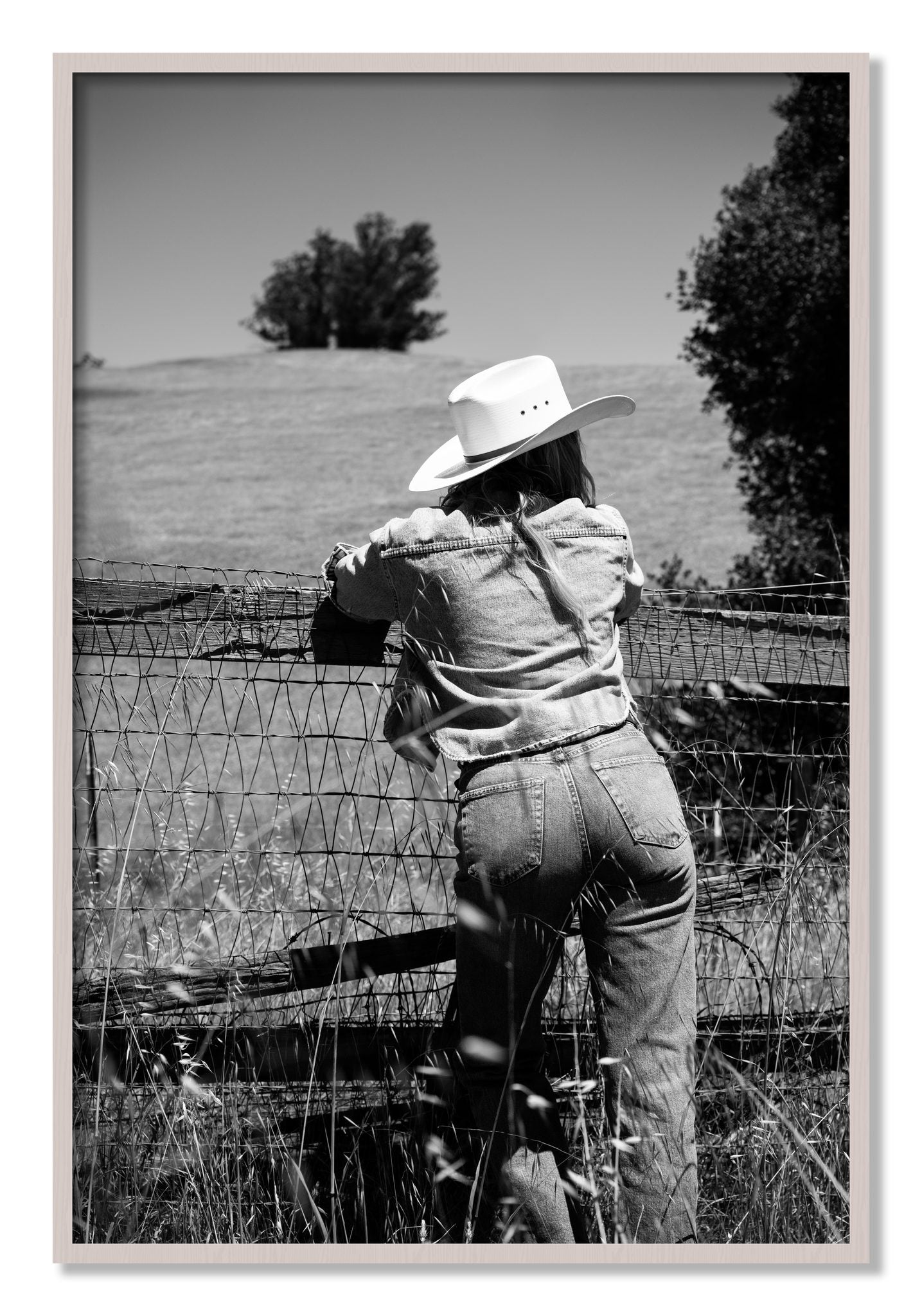 Framed photograph of Ranch Days by Dylan Ozanich, White Maple frame, Full Bleed