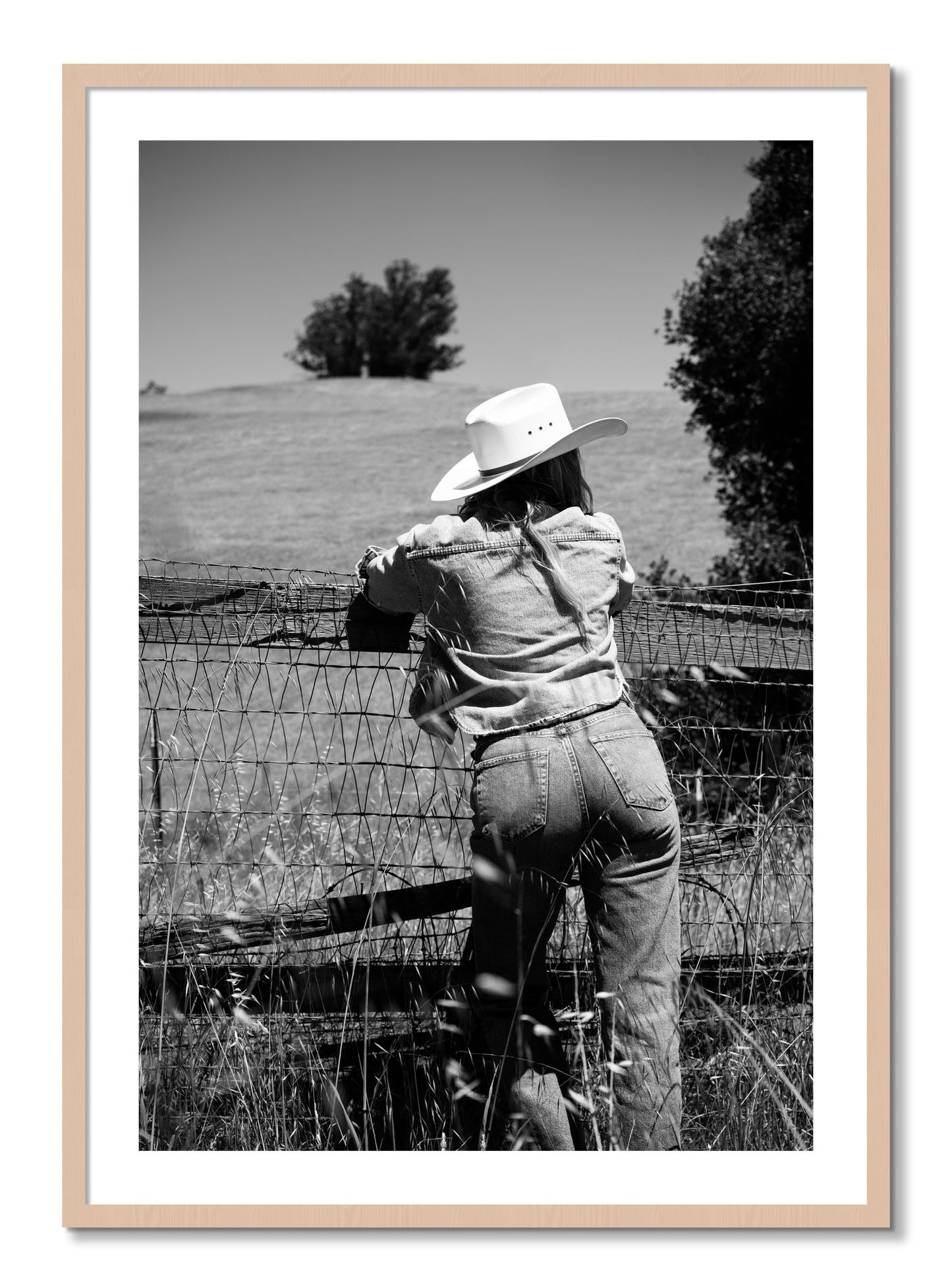 Framed photograph of Ranch Days by Dylan Ozanich, Maple frame, Borders
