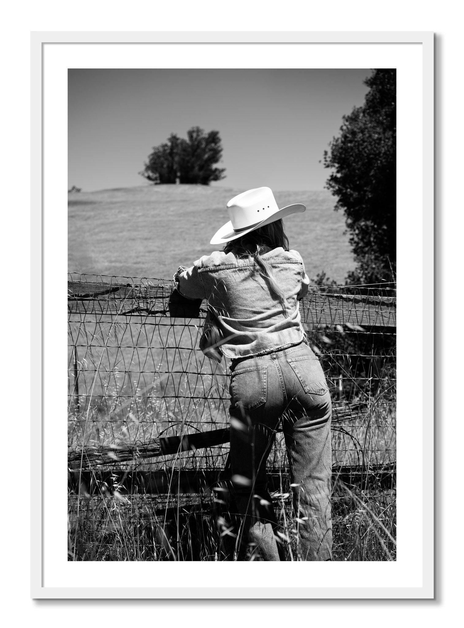 Framed photograph of Ranch Days by Dylan Ozanich, White frame, Borders