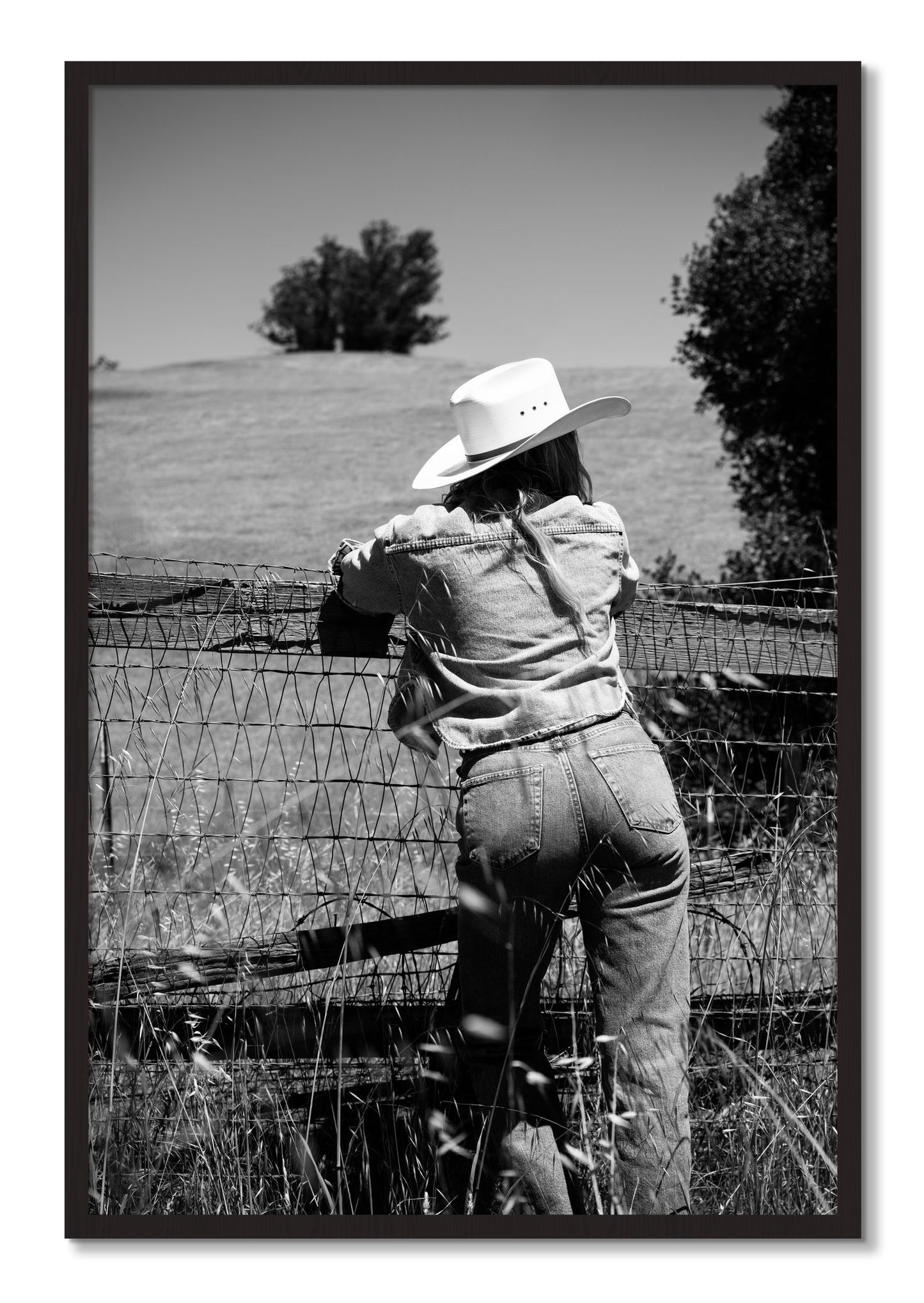 Framed photograph of Ranch Days by Dylan Ozanich, Black Walnut frame, Full Bleed