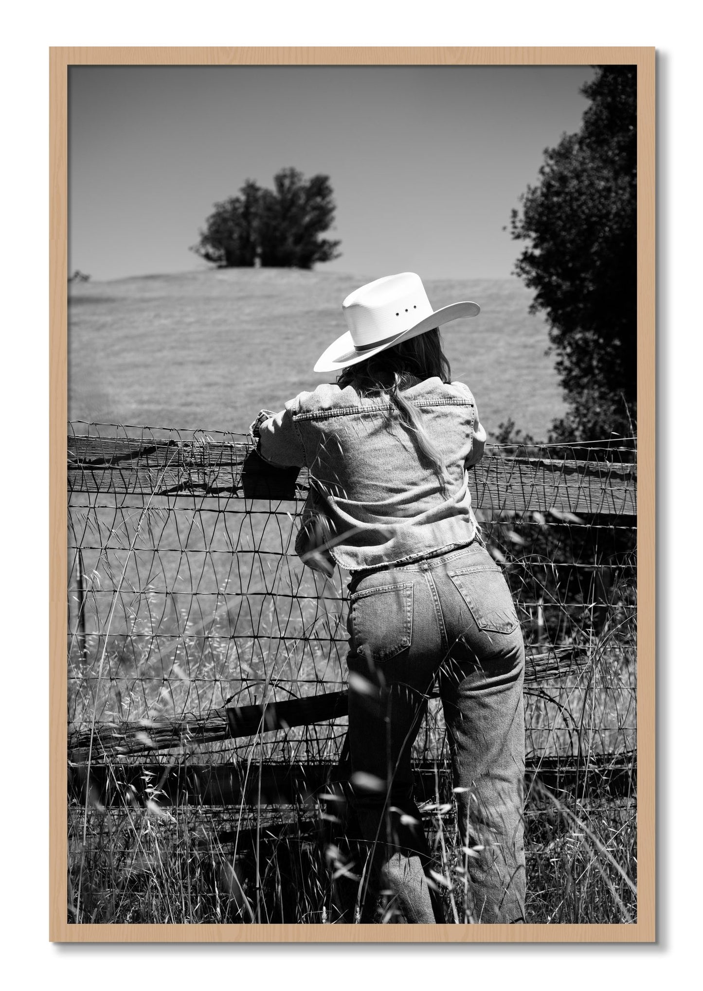 Framed photograph of Ranch Days by Dylan Ozanich, Oak frame, Full Bleed