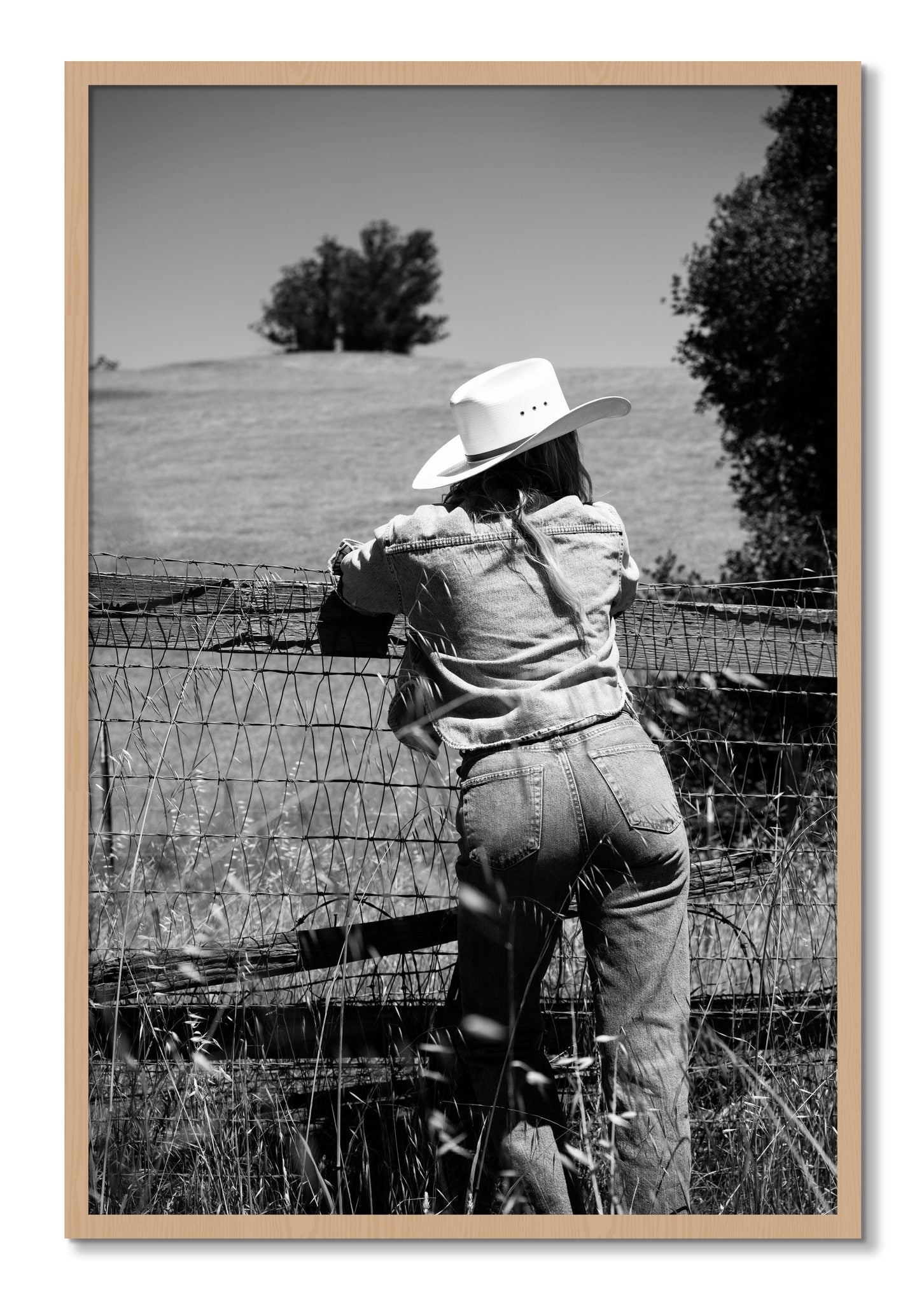 Framed photograph of Ranch Days by Dylan Ozanich, Oak frame, Full Bleed