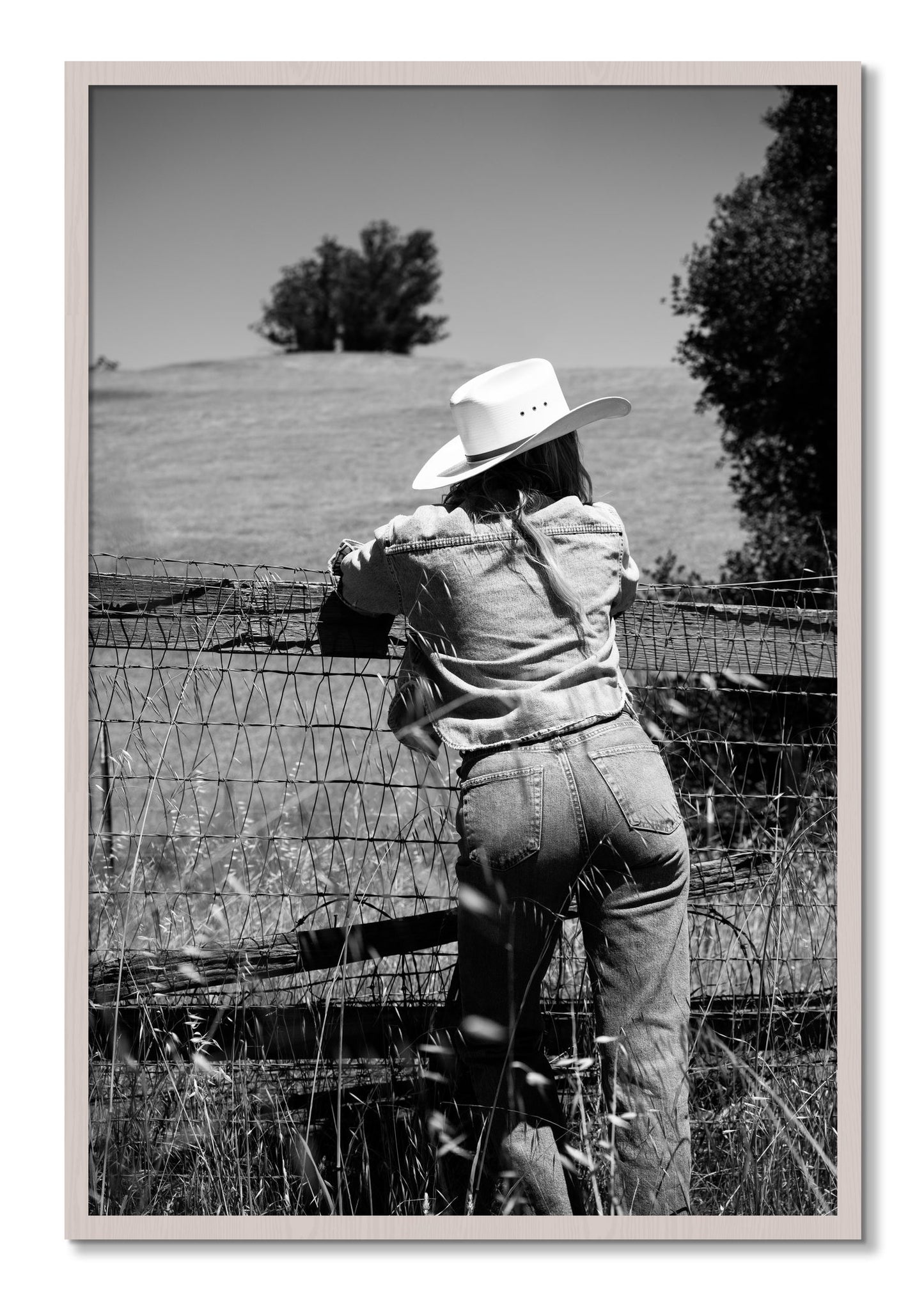 Framed photograph of Ranch Days by Dylan Ozanich, White Maple frame, Full Bleed
