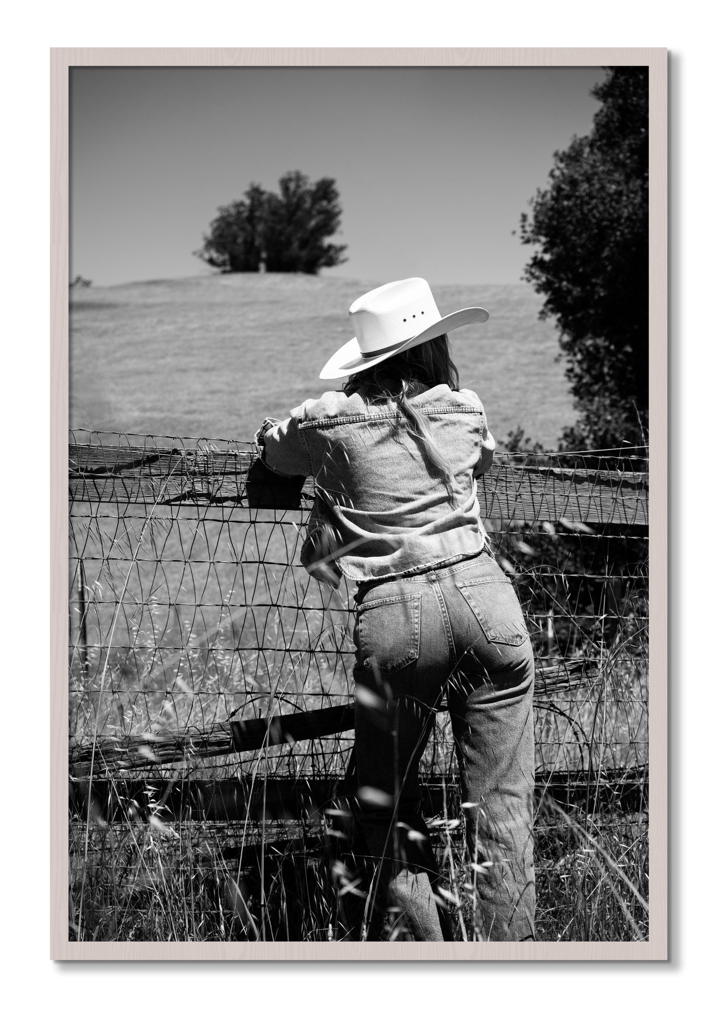 Framed photograph of Ranch Days by Dylan Ozanich, White Maple frame, Full Bleed