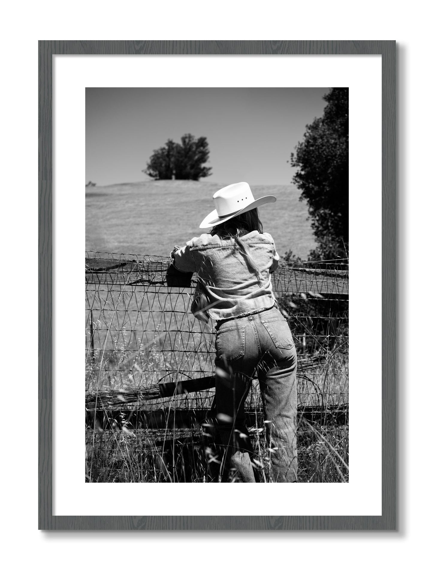 Framed photograph of Ranch Days by Dylan Ozanich, Grey frame, Borders