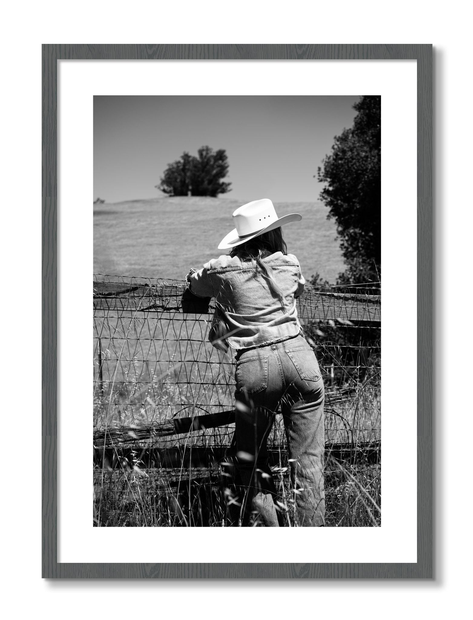 Framed photograph of Ranch Days by Dylan Ozanich, Grey frame, Borders