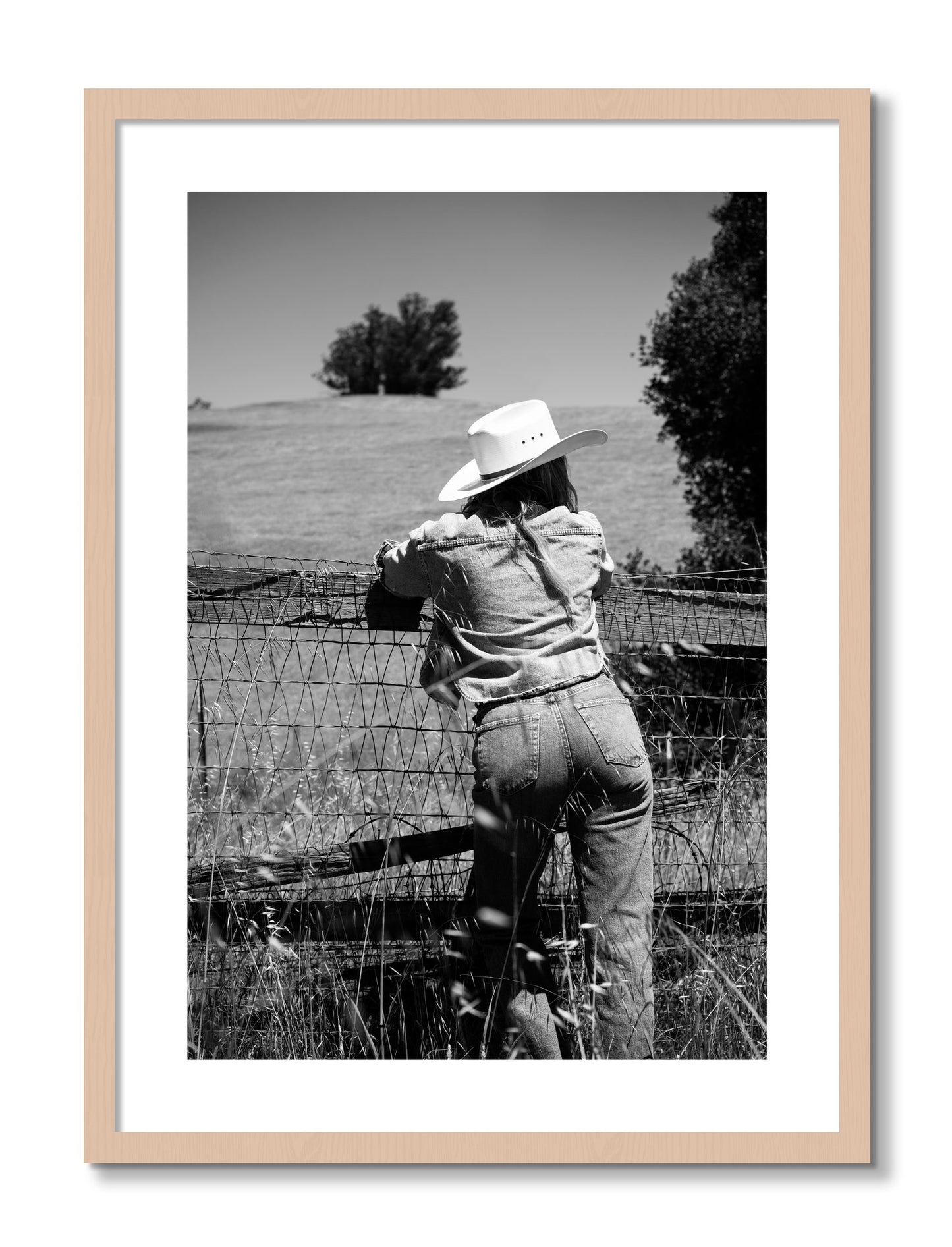 Framed photograph of Ranch Days by Dylan Ozanich, Maple frame, Borders