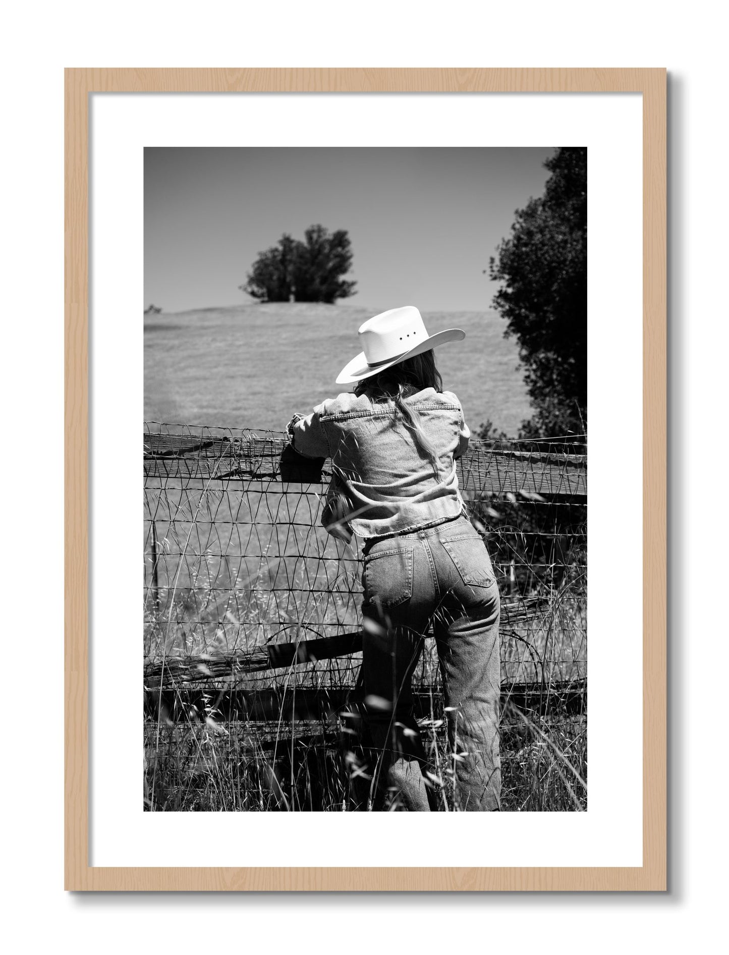 Framed photograph of Ranch Days by Dylan Ozanich, Oak frame, Borders