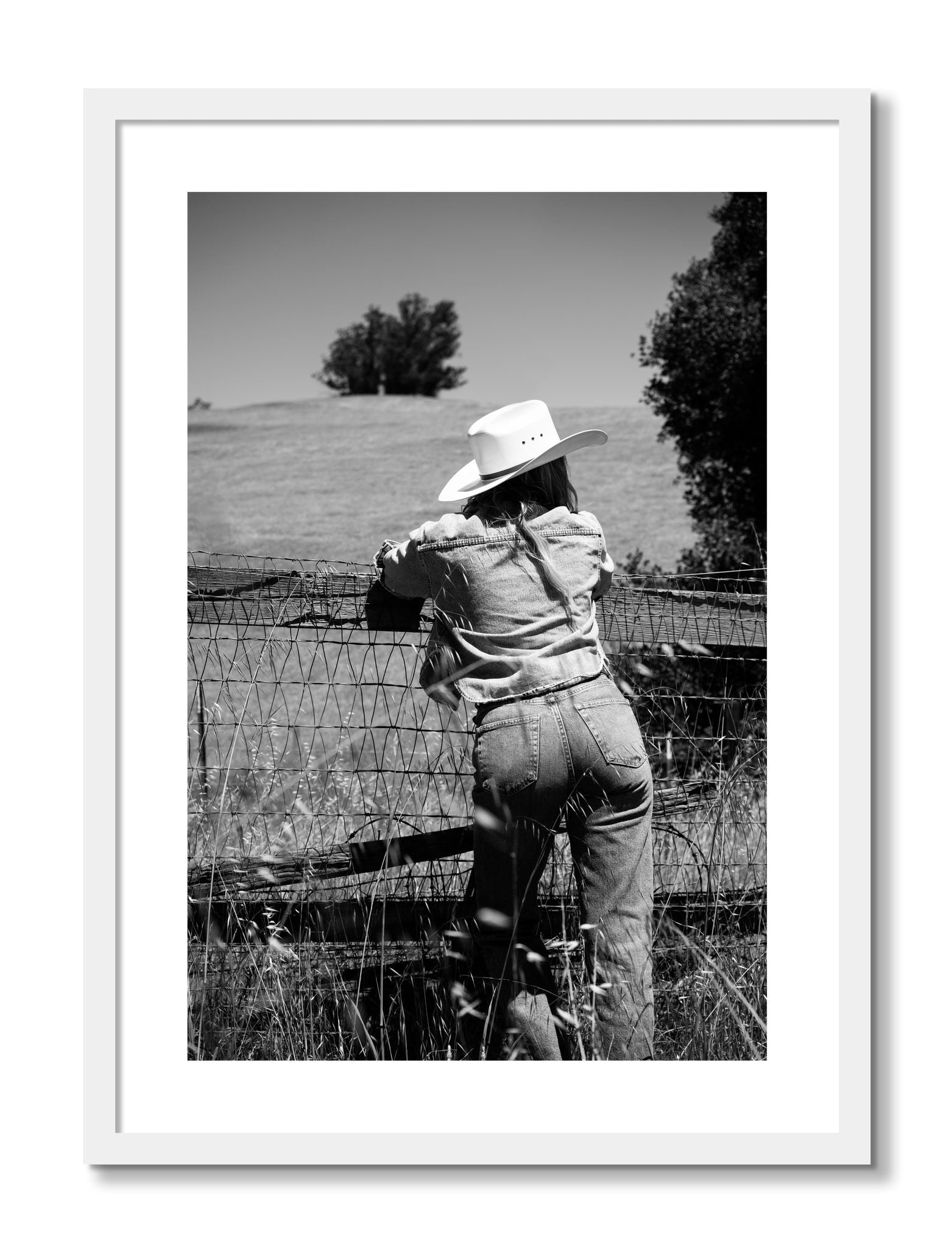 Framed photograph of Ranch Days by Dylan Ozanich, White frame, Borders