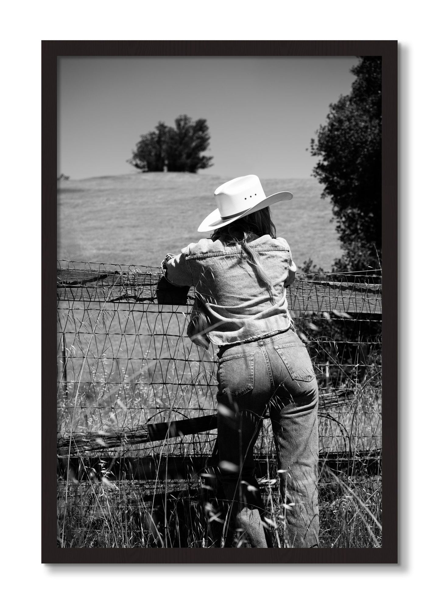 Framed photograph of Ranch Days by Dylan Ozanich, Black Walnut frame, Full Bleed
