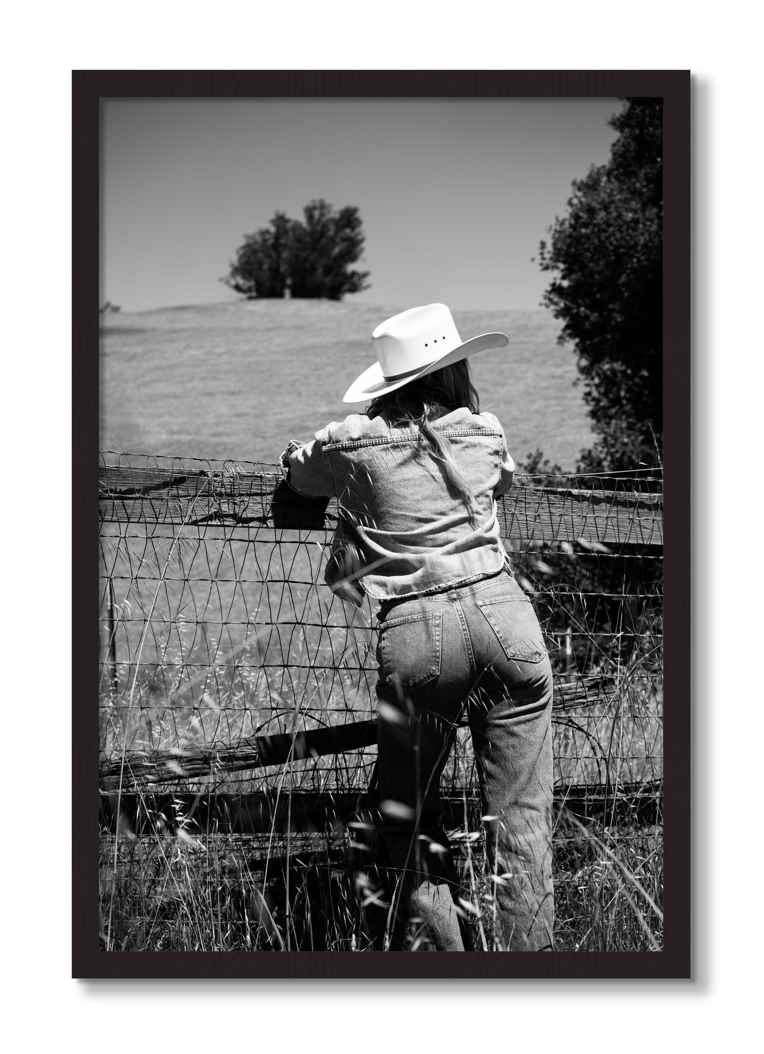 Framed photograph of Ranch Days by Dylan Ozanich, Black Walnut frame, Full Bleed