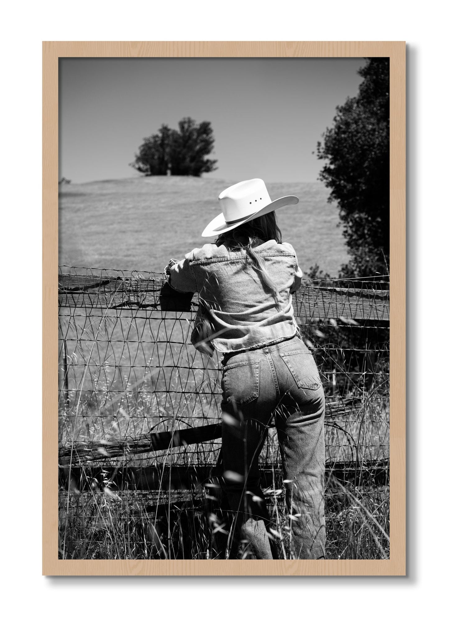 Framed photograph of Ranch Days by Dylan Ozanich, Oak frame, Full Bleed