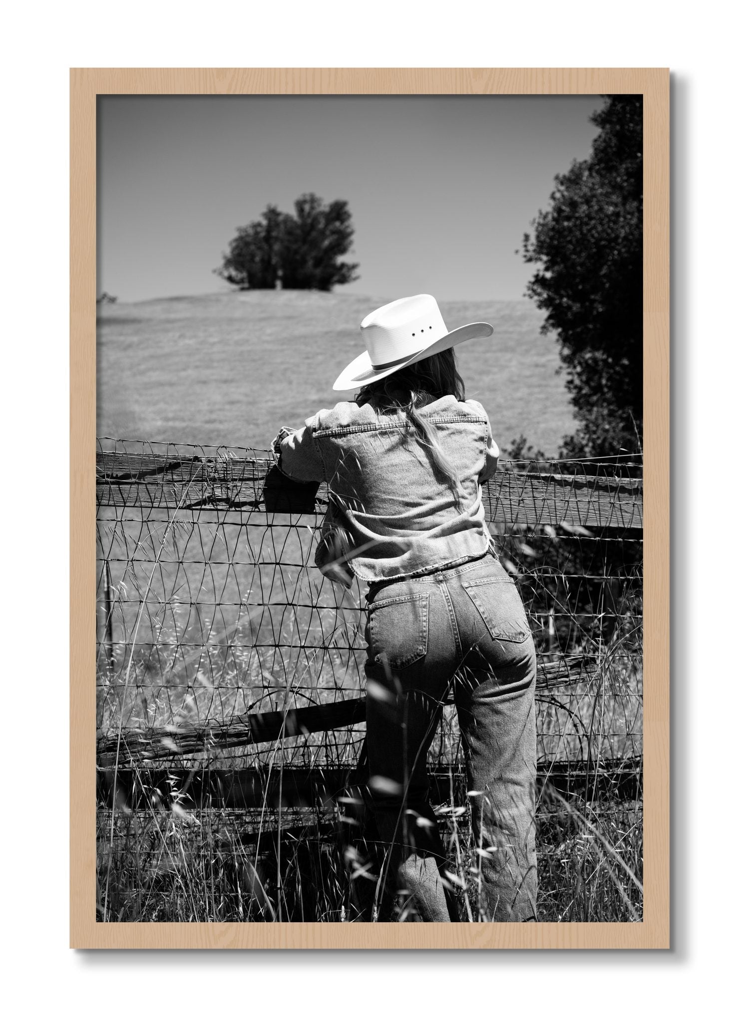 Framed photograph of Ranch Days by Dylan Ozanich, Oak frame, Full Bleed