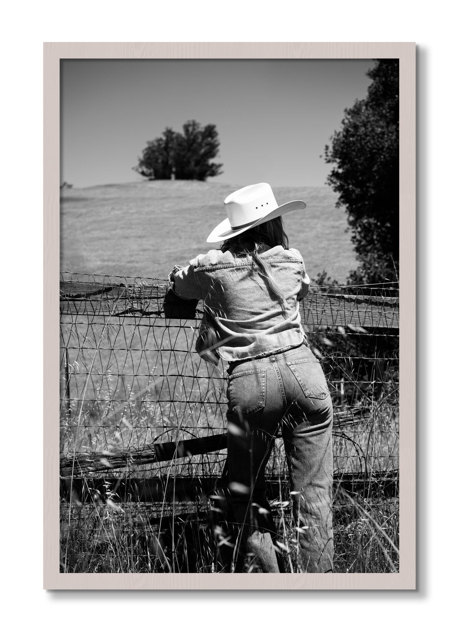 Framed photograph of Ranch Days by Dylan Ozanich, White Maple frame, Full Bleed