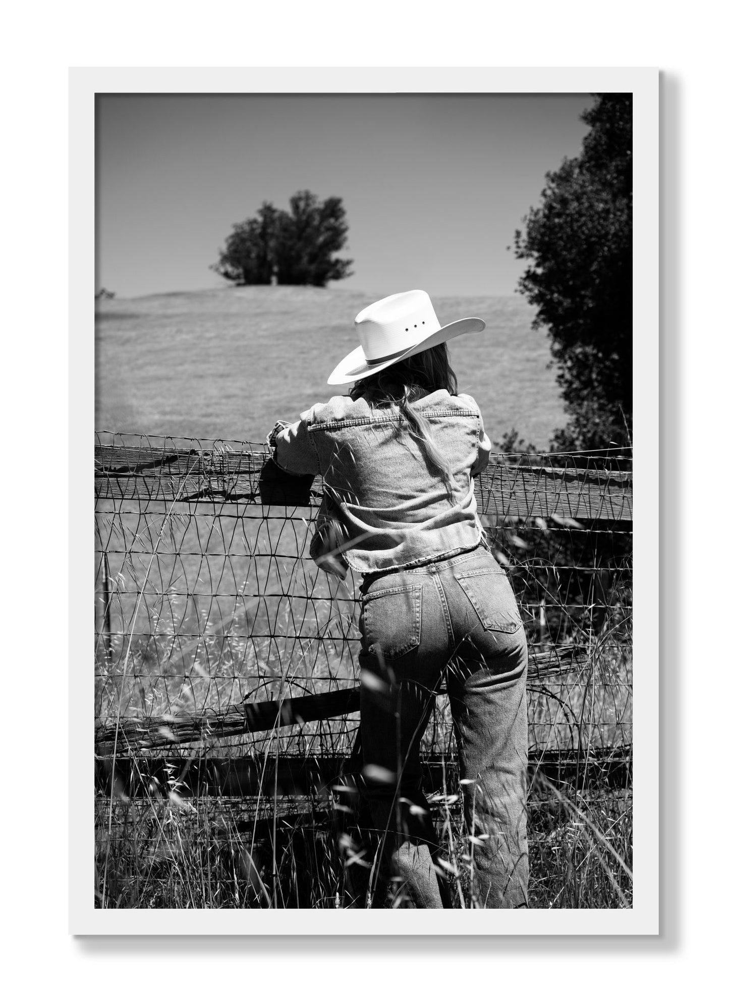 Framed photograph of Ranch Days by Dylan Ozanich, White frame, Full Bleed