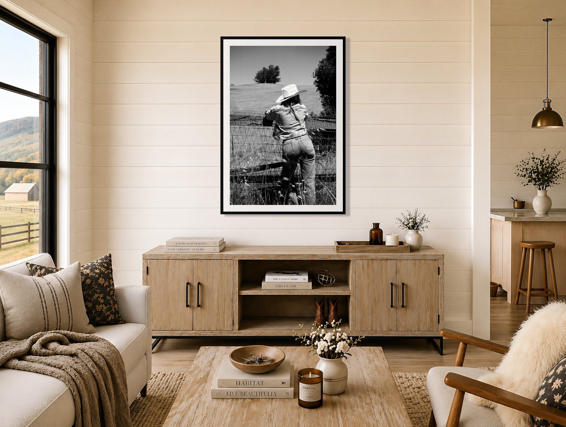 Framed photograph of Ranch Days by Dylan Ozanich displayed on a wall