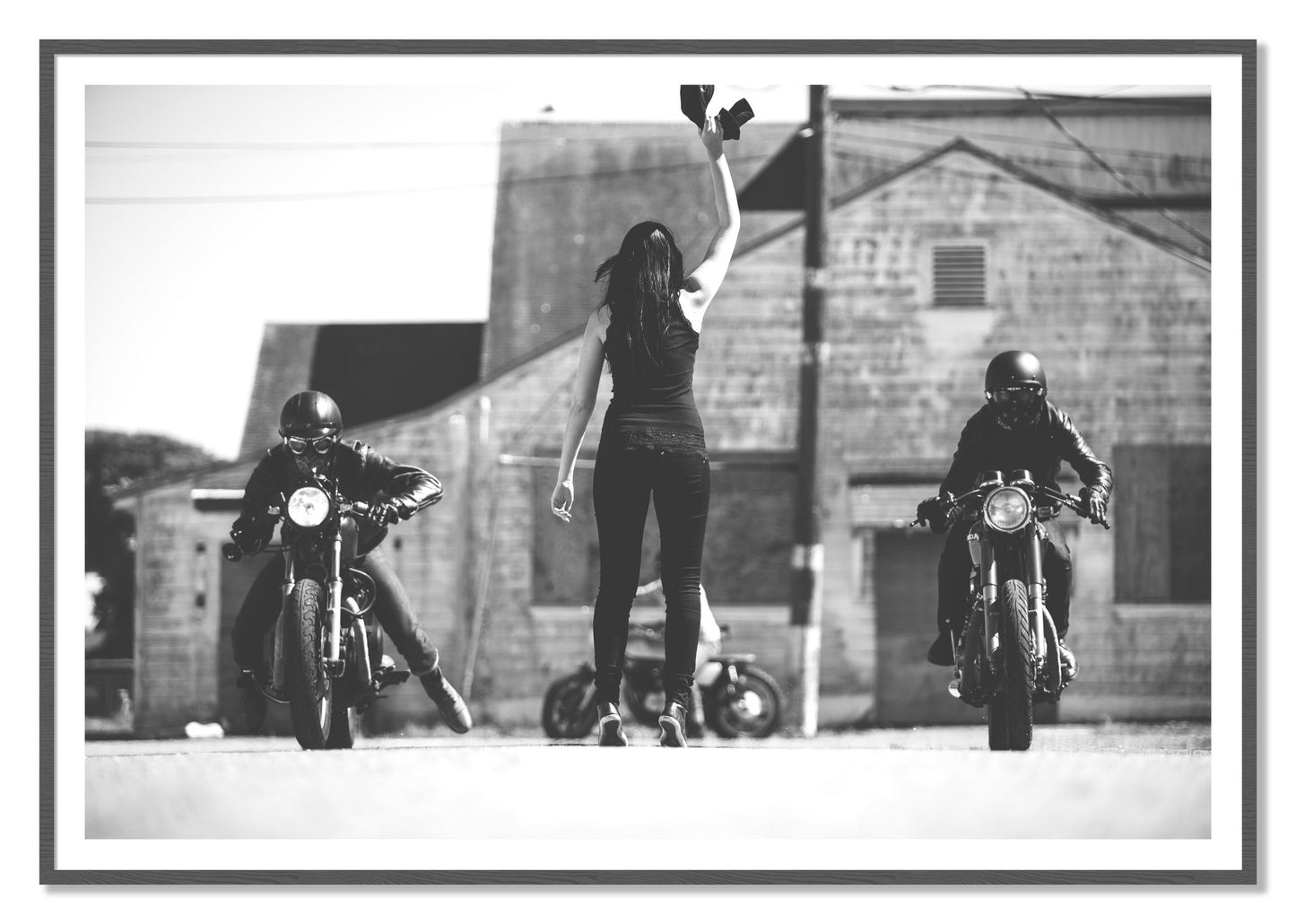 Ready Set by Dylan Ozanich, 48×72 print with a White Border in a Grey frame