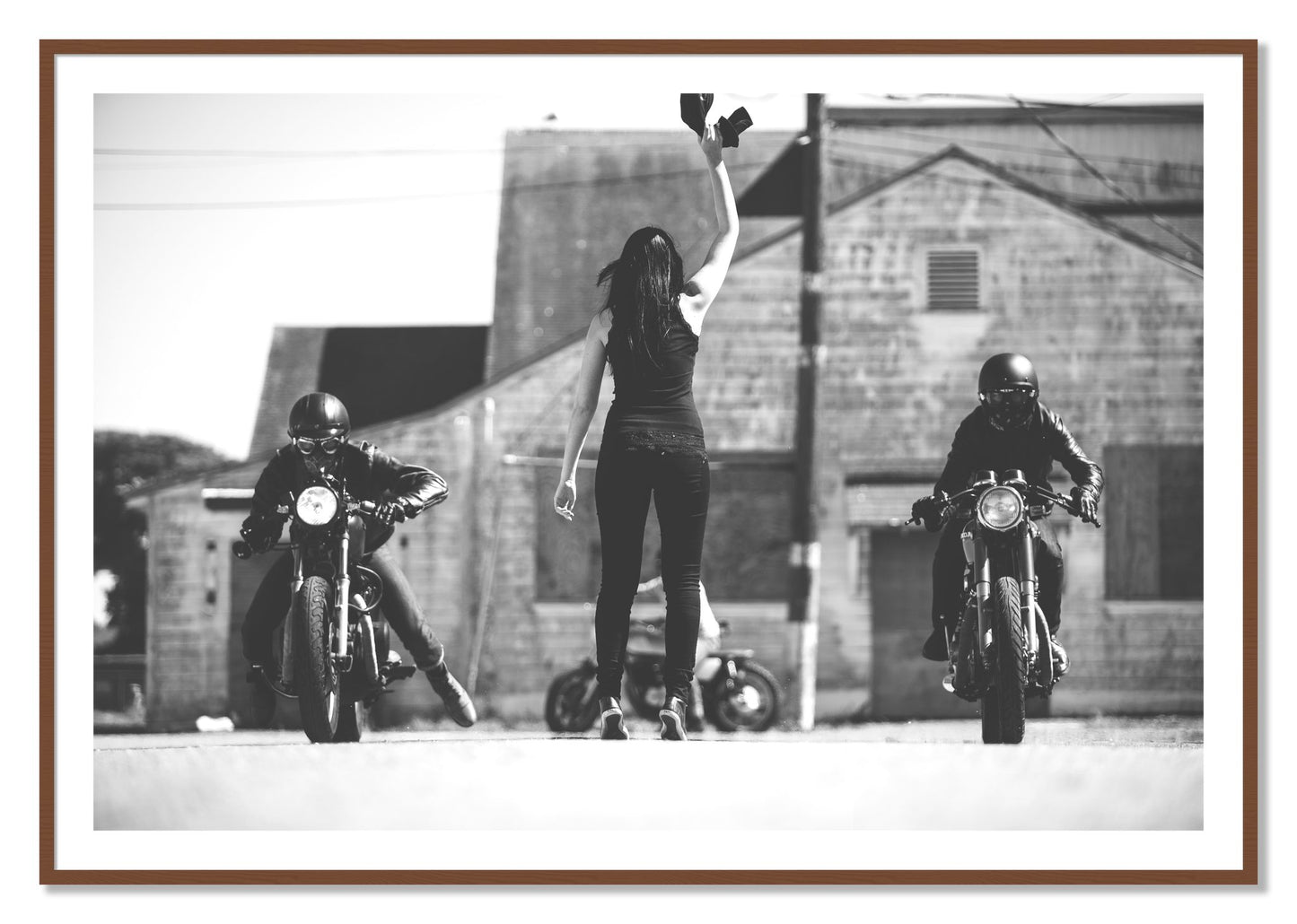 Framed photograph of Ready Set by Dylan Ozanich, Walnut frame, Borders