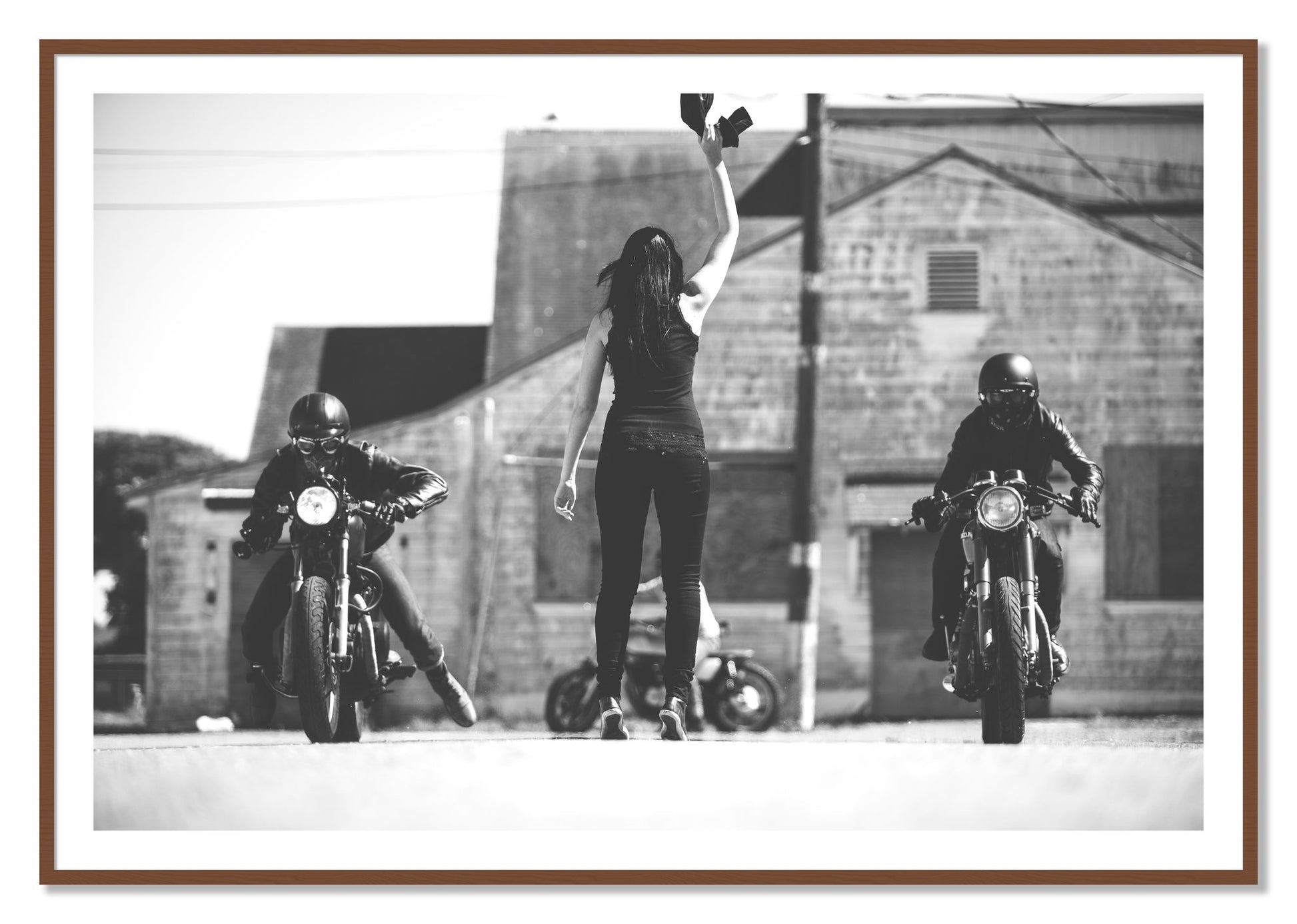 Framed photograph of Ready Set by Dylan Ozanich, Walnut frame, Borders
