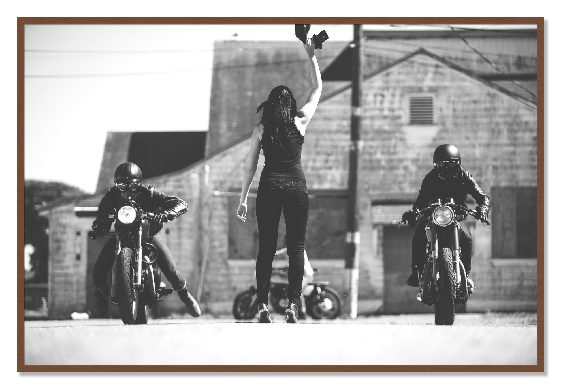 Framed photograph of Ready Set by Dylan Ozanich, Walnut frame, Full Bleed