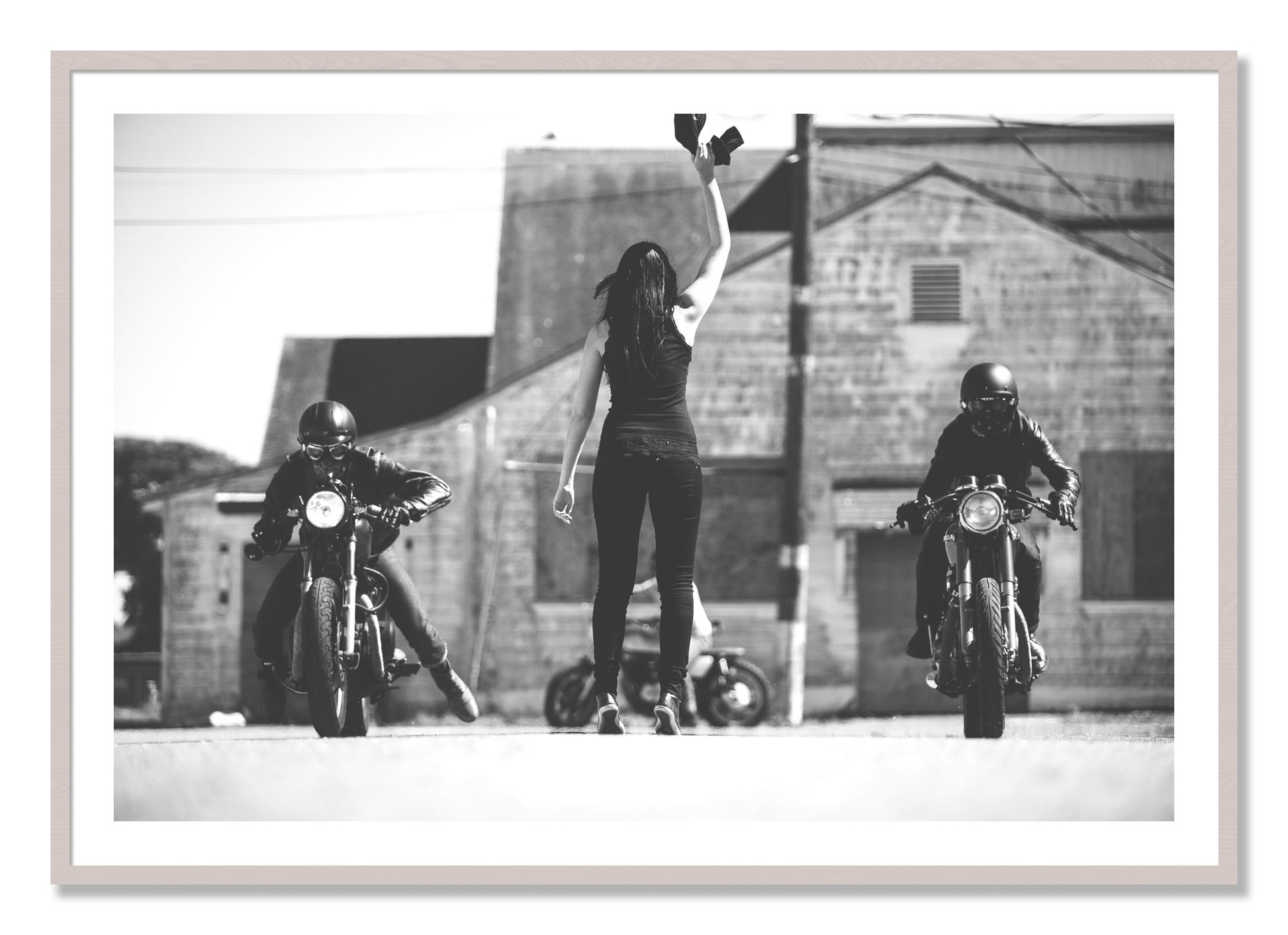 Framed photograph of Ready Set by Dylan Ozanich, White Maple frame, Borders