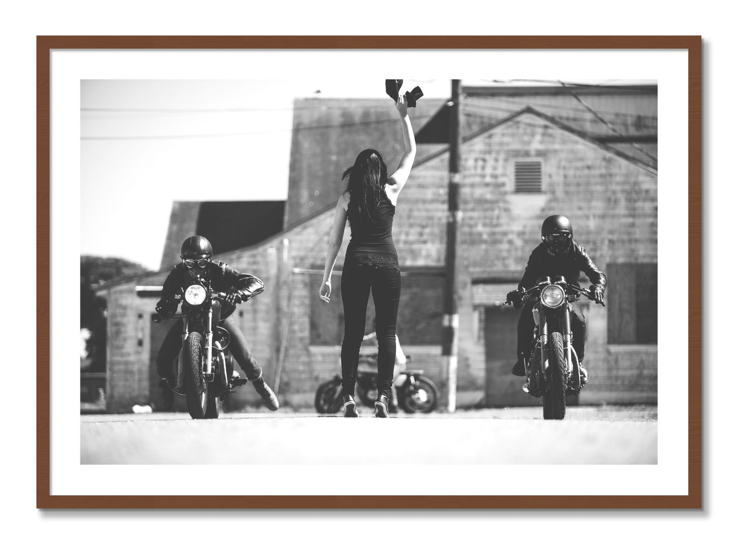 Framed photograph of Ready Set by Dylan Ozanich, Walnut frame, Borders