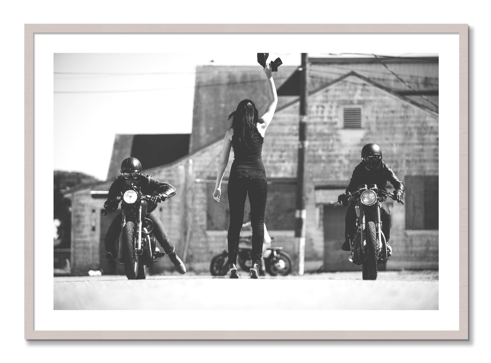 Framed photograph of Ready Set by Dylan Ozanich, White Maple frame, Borders